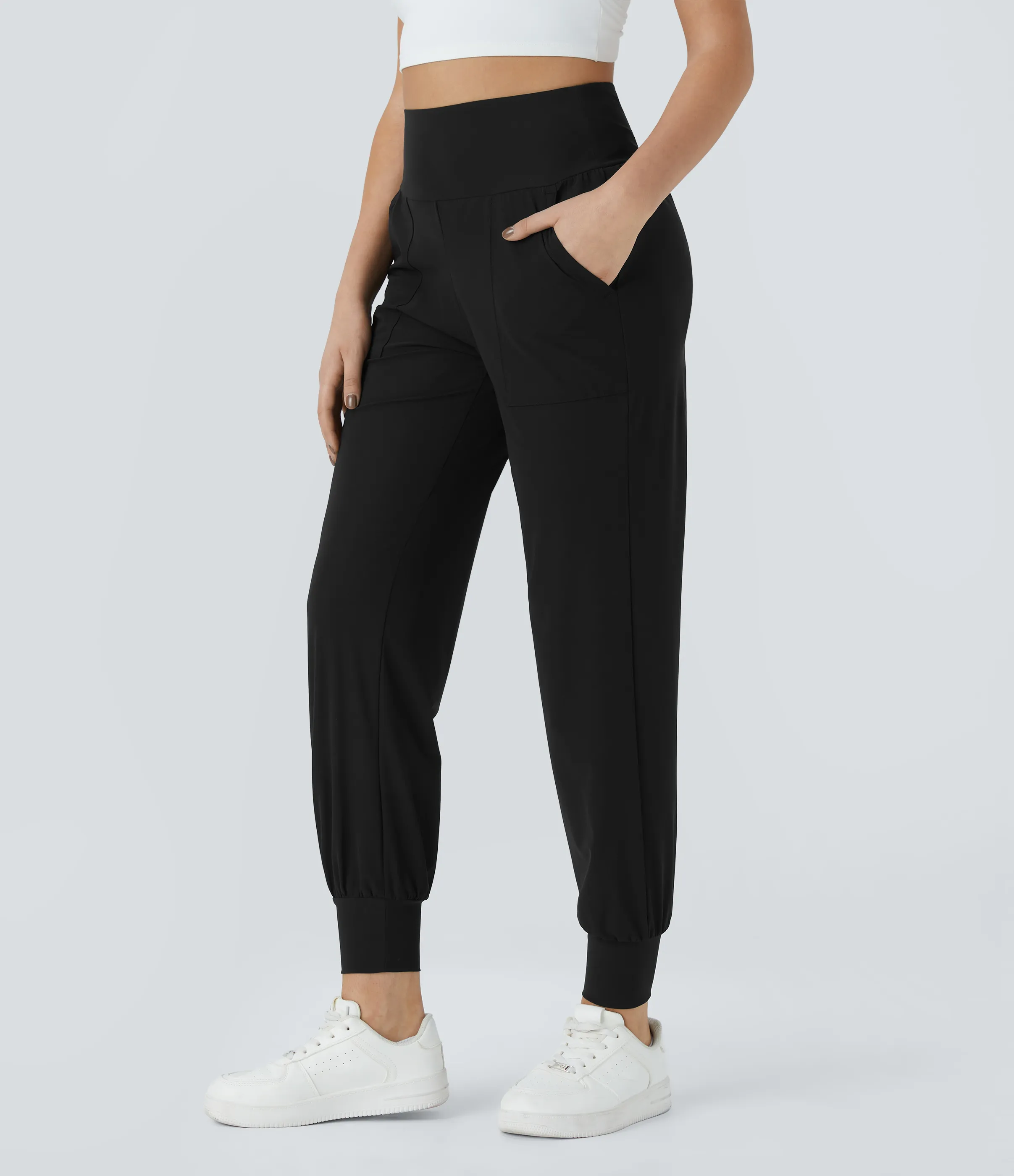 Halara Joggers bolsillo lateral liso tiro alto - Black - XL(tall) sold by Halara product image thumbnail 3