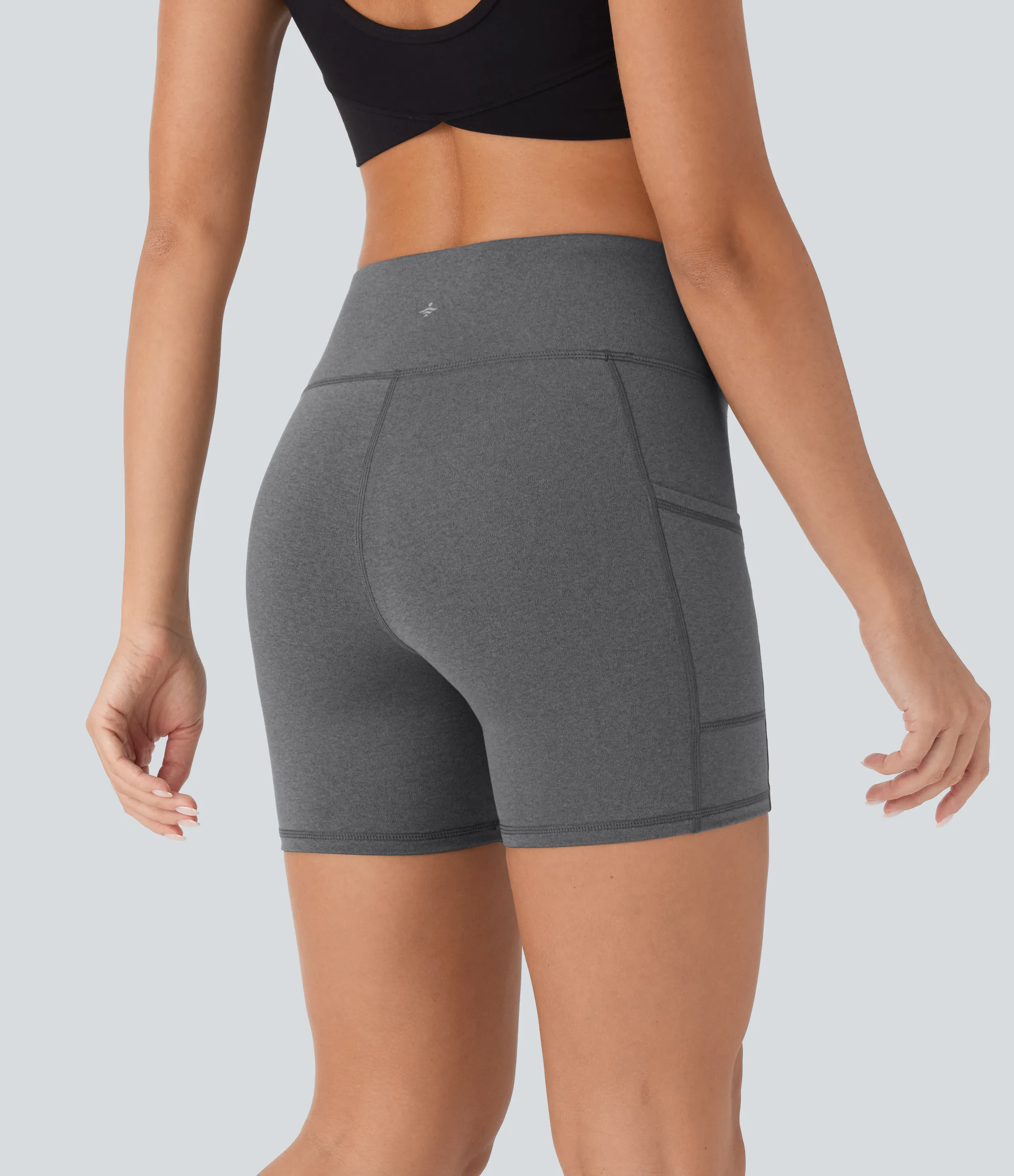 Halara Shorts de yoga de tiro alto y secado rápido con bolsillos laterales de 12,70cm - Dusky Charcoal - M sold by Halara product image thumbnail 3