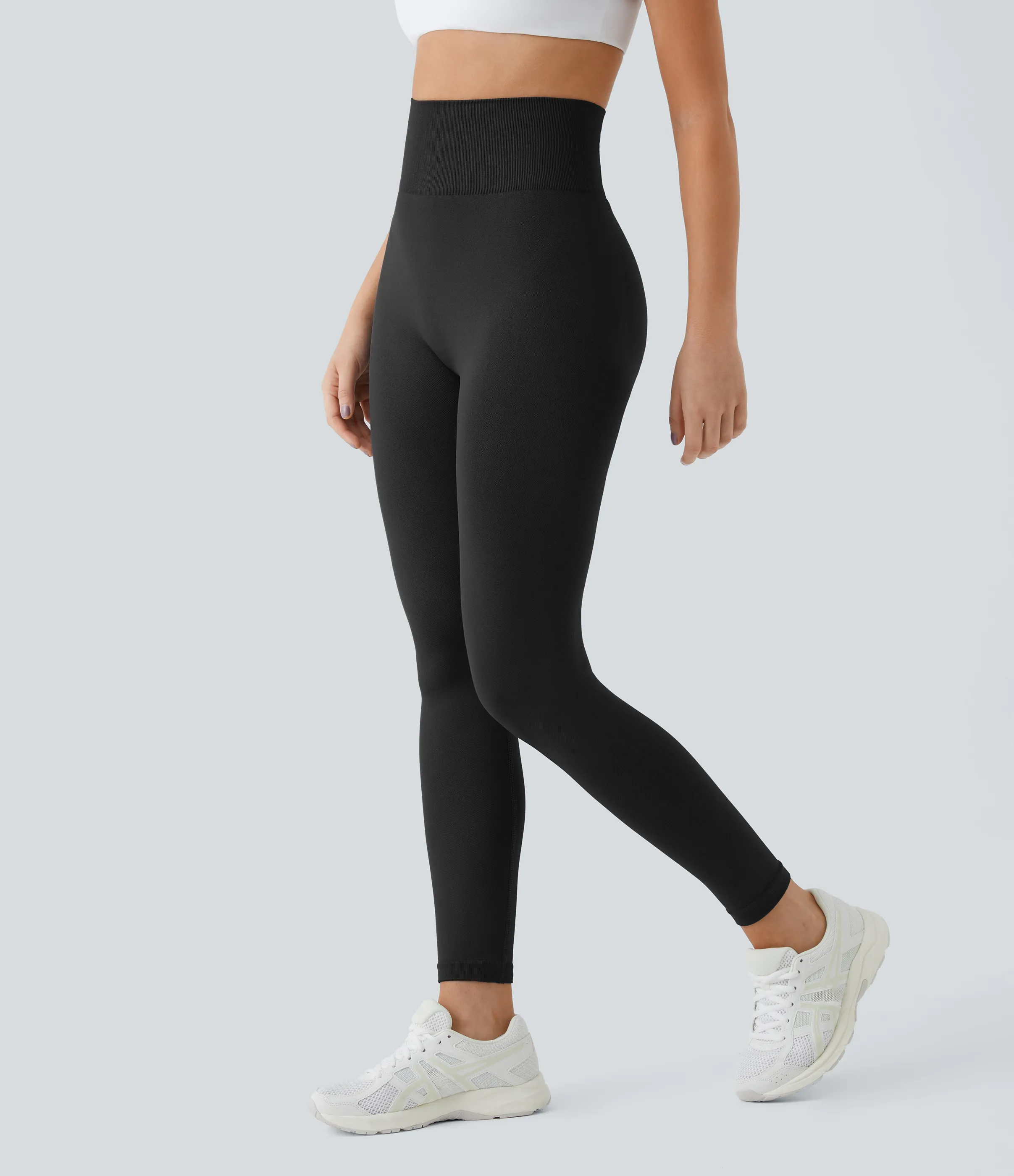Halara Leggings levantamiento glúteos liso tiro alto flujo sin costura - Black - S(full_length) sold by Halara product image thumbnail 4