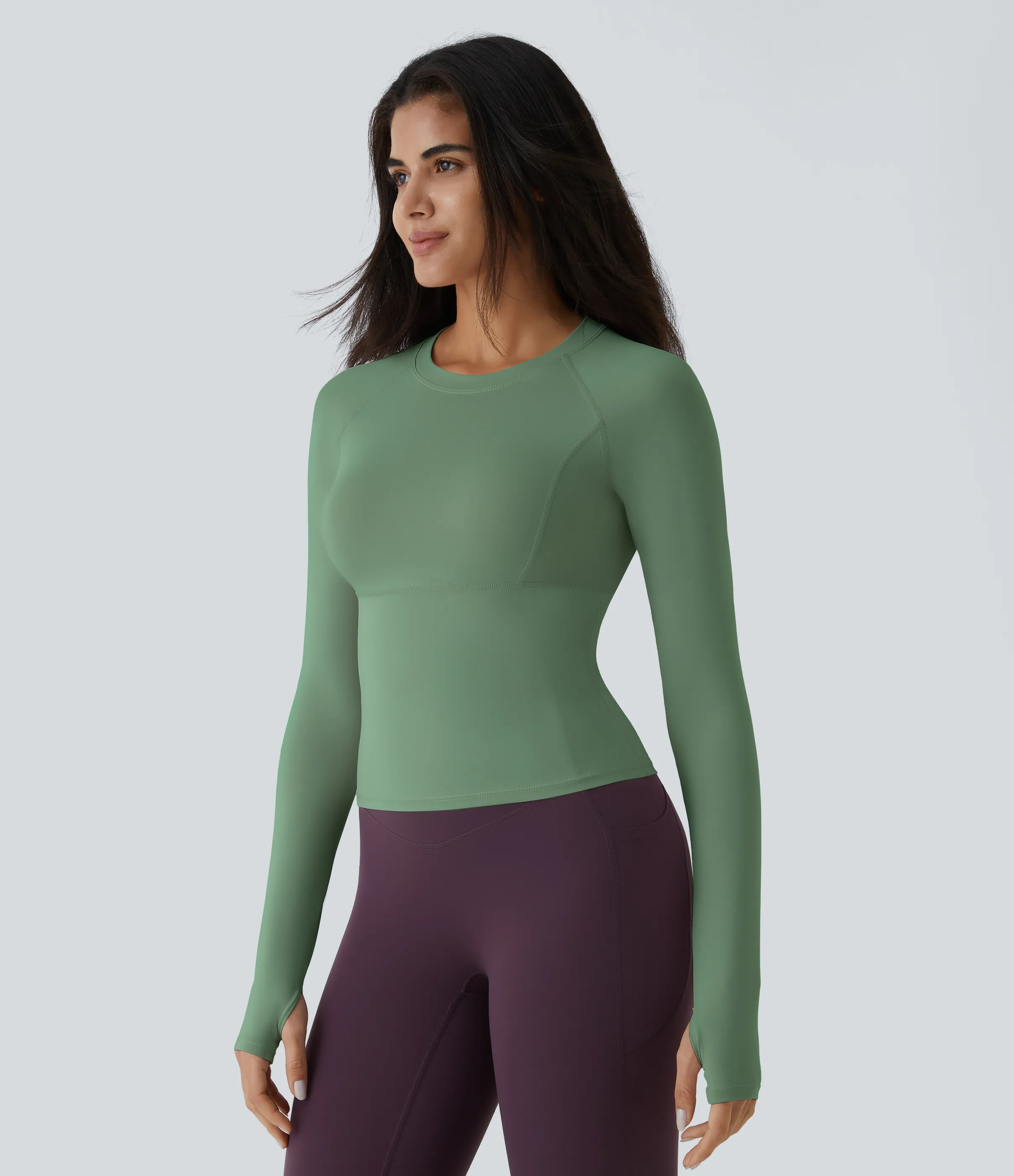 Halara Top deportivo yoga abertura pulgar - Green Shade - L(Long) sold by Halara product image thumbnail 4