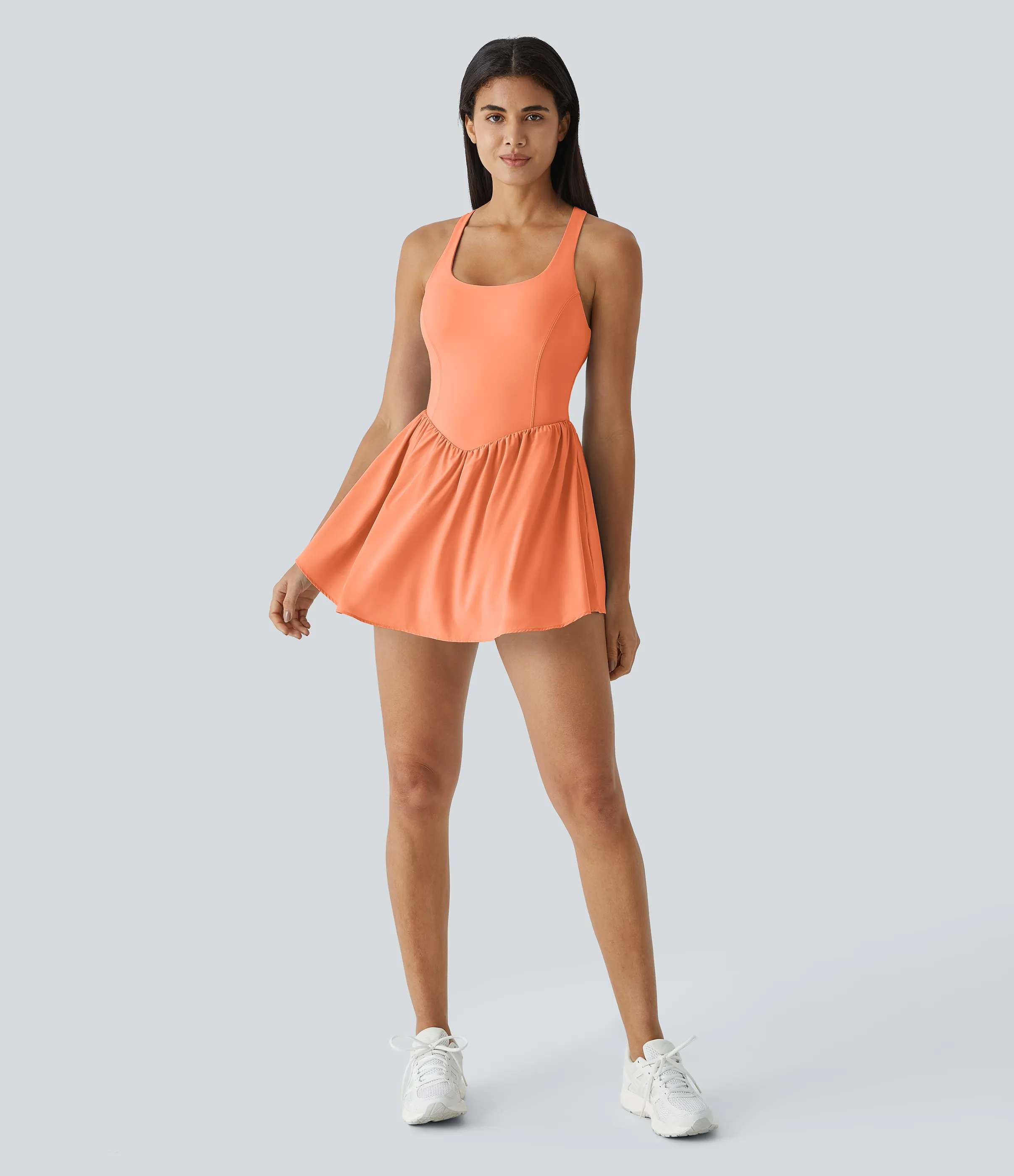 Halara Vestido mini deportivo Breezeful™ para pádel fluido estilo corset 2 en 1 con bolsillos, secado rápido y en copas D-F - Blush Orange - XL sold by Halara product image thumbnail 2
