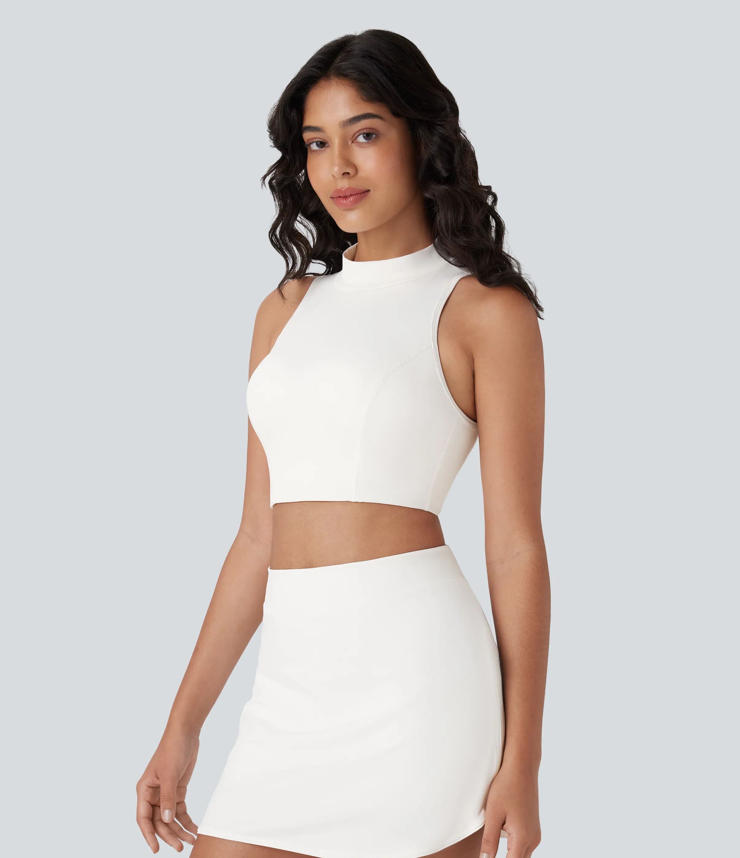 Halara Camiseta Softlyzero™ QuickDry sin mangas tenis ajustada cuello alto sin espalda corte secado rápido - White - XL sold by Halara product image thumbnail 4