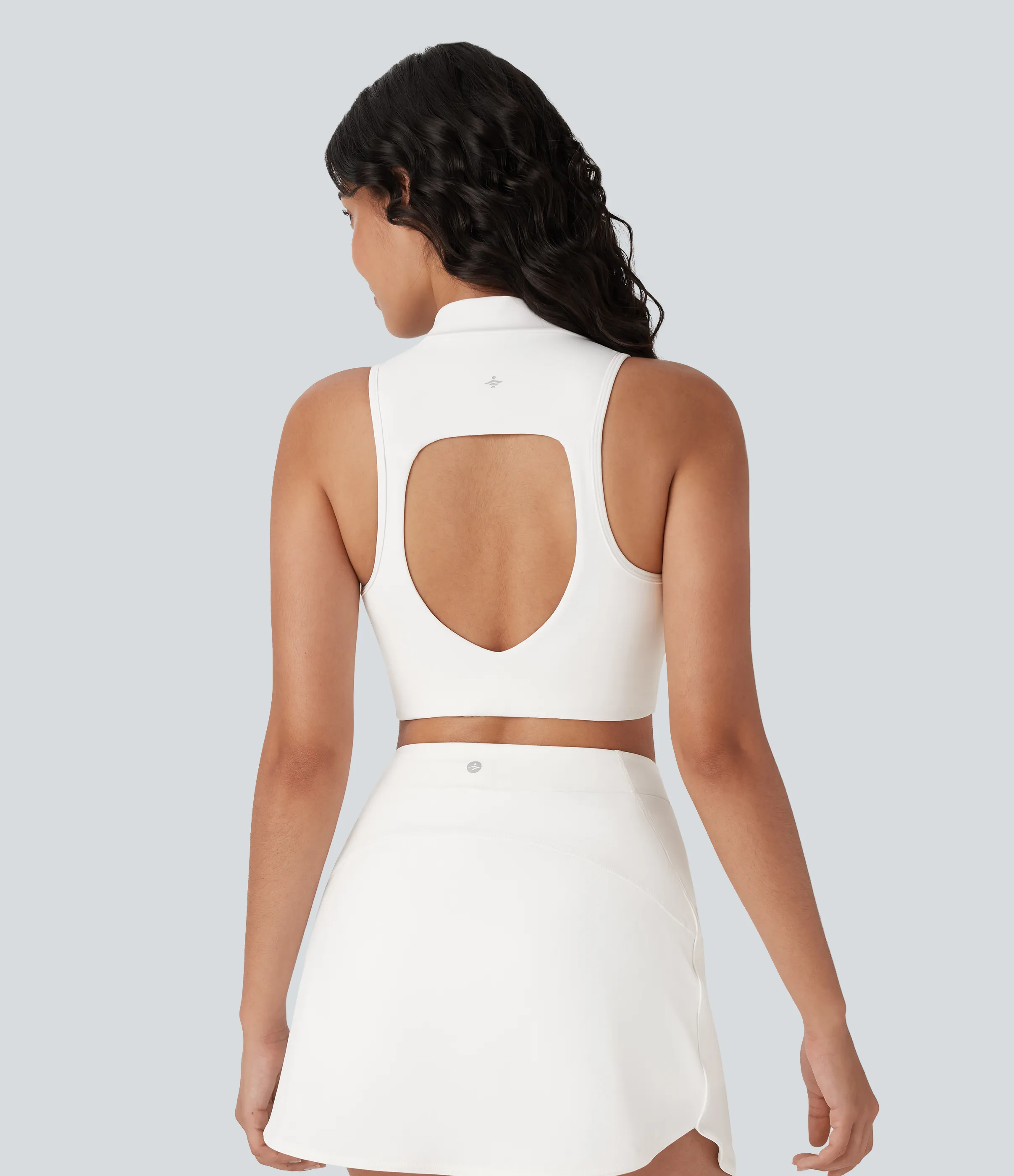 Halara Camiseta Softlyzero™ QuickDry sin mangas tenis ajustada cuello alto sin espalda corte secado rápido - White - XL sold by Halara product image thumbnail 5