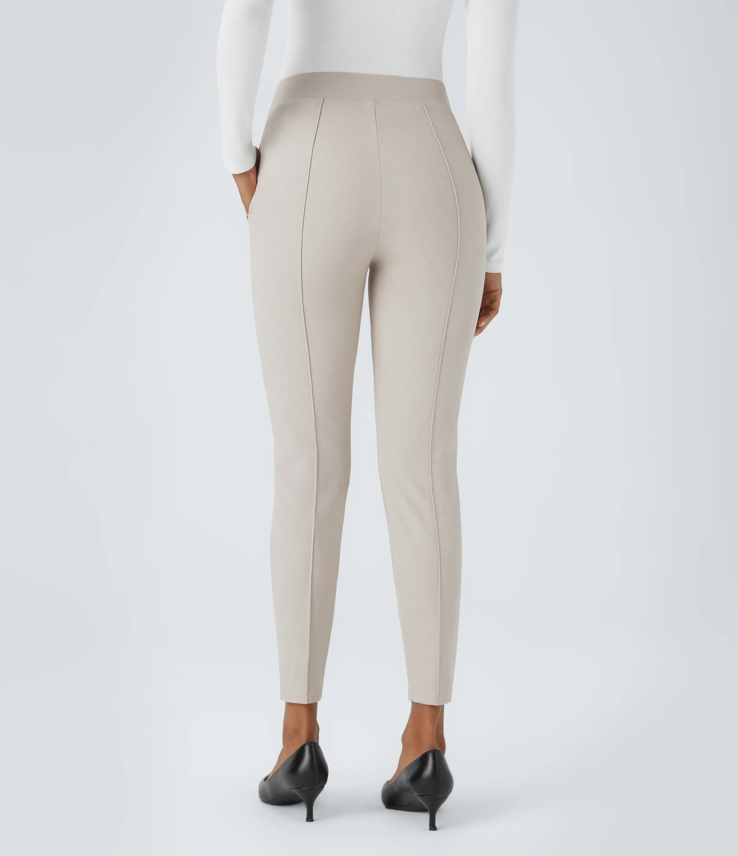 Halara Leggings Halara Flex™ oficina espiga bolsillo lateral cremallera tiro alto plegable - Moonbeam - XL(7/8) sold by Halara product image thumbnail 3