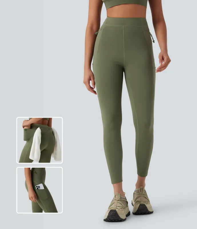 Halara Leggings de senderismo SpeedWave™ de secado rápido con tiro alto y bolsillos - Unripe Olive Green - XS(7/8) sold by Halara