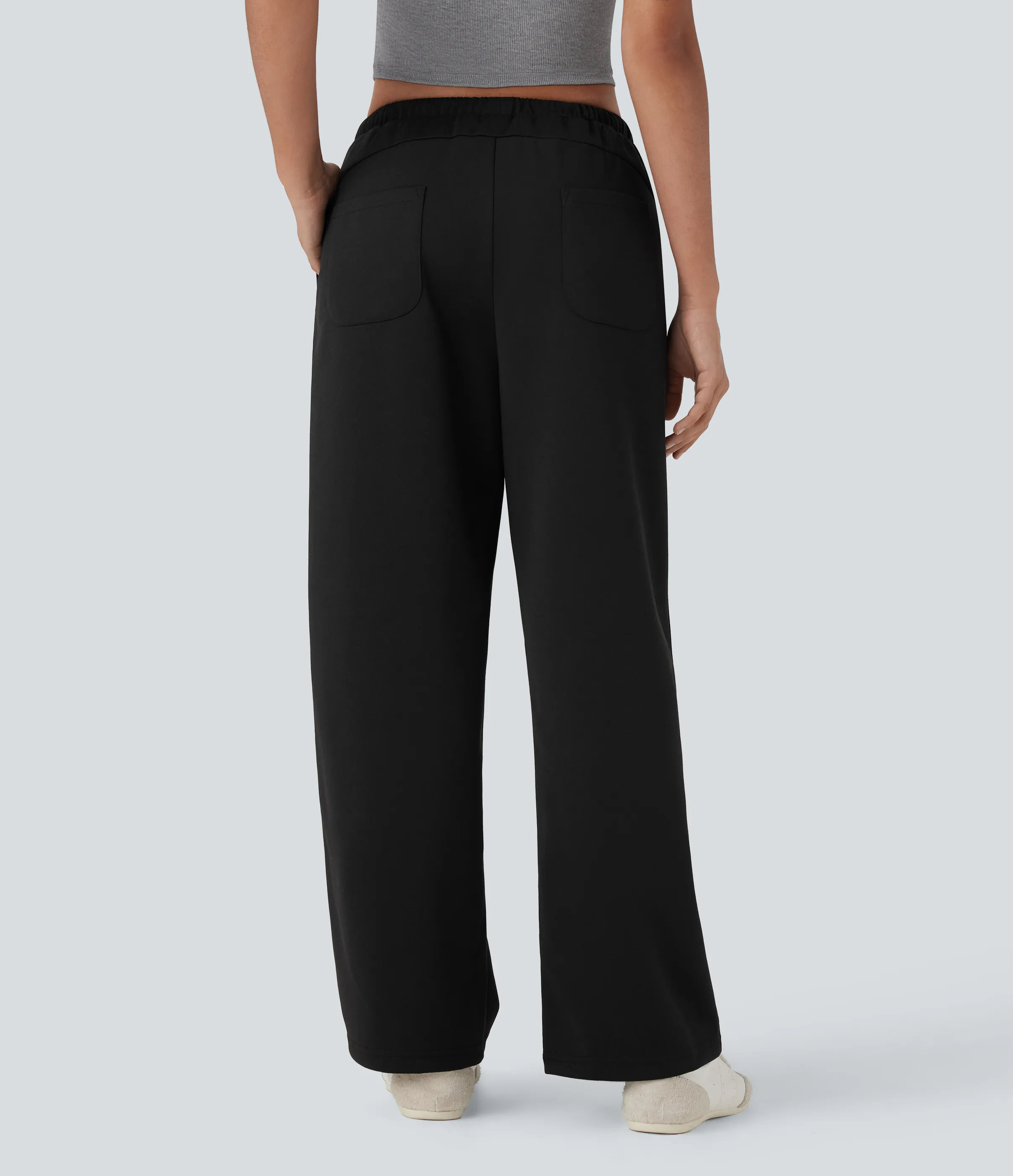 Halara Pantalones rectos de yoga de tiro bajo con cordón y bolsillos - Black - XL(regular) sold by Halara product image thumbnail 3