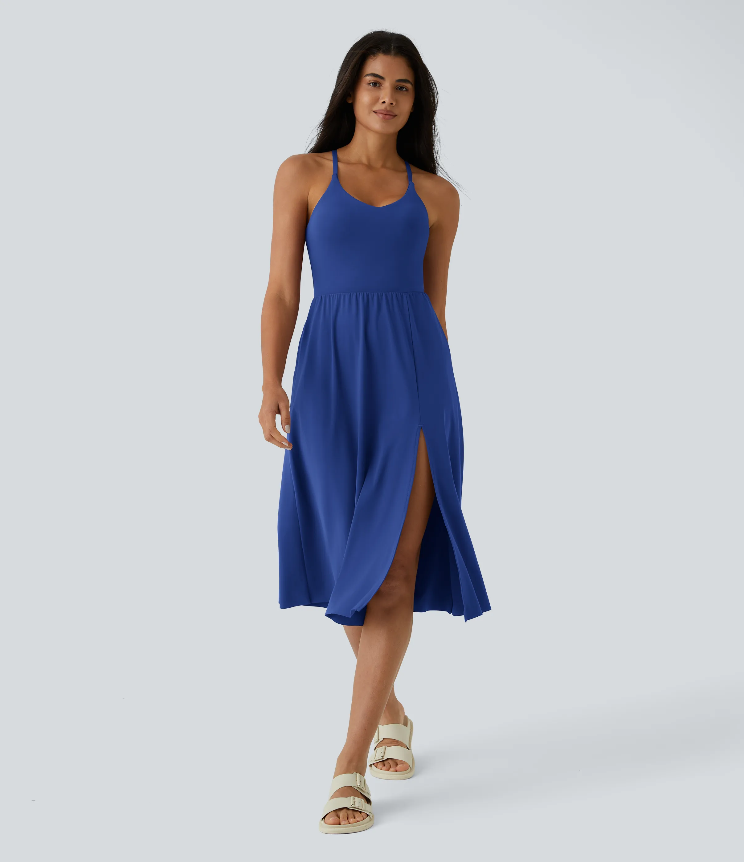 Halara Vestido midi bolsillo lateral espalda cruzada - Surf the Web - L sold by Halara product image thumbnail 2