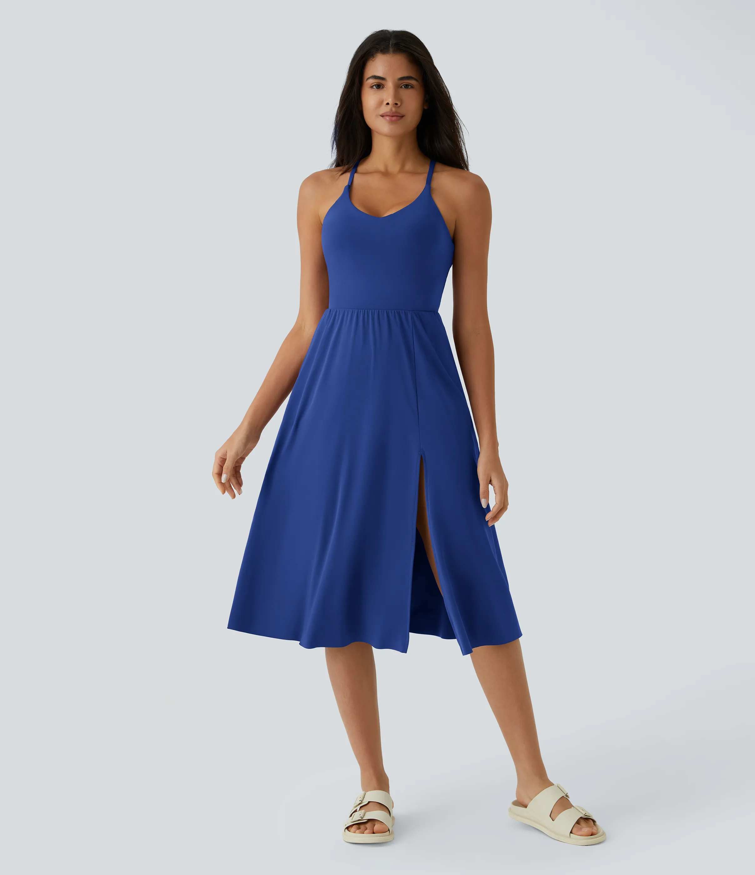 Halara Vestido midi bolsillo lateral espalda cruzada - Surf the Web - L sold by Halara product image thumbnail 5
