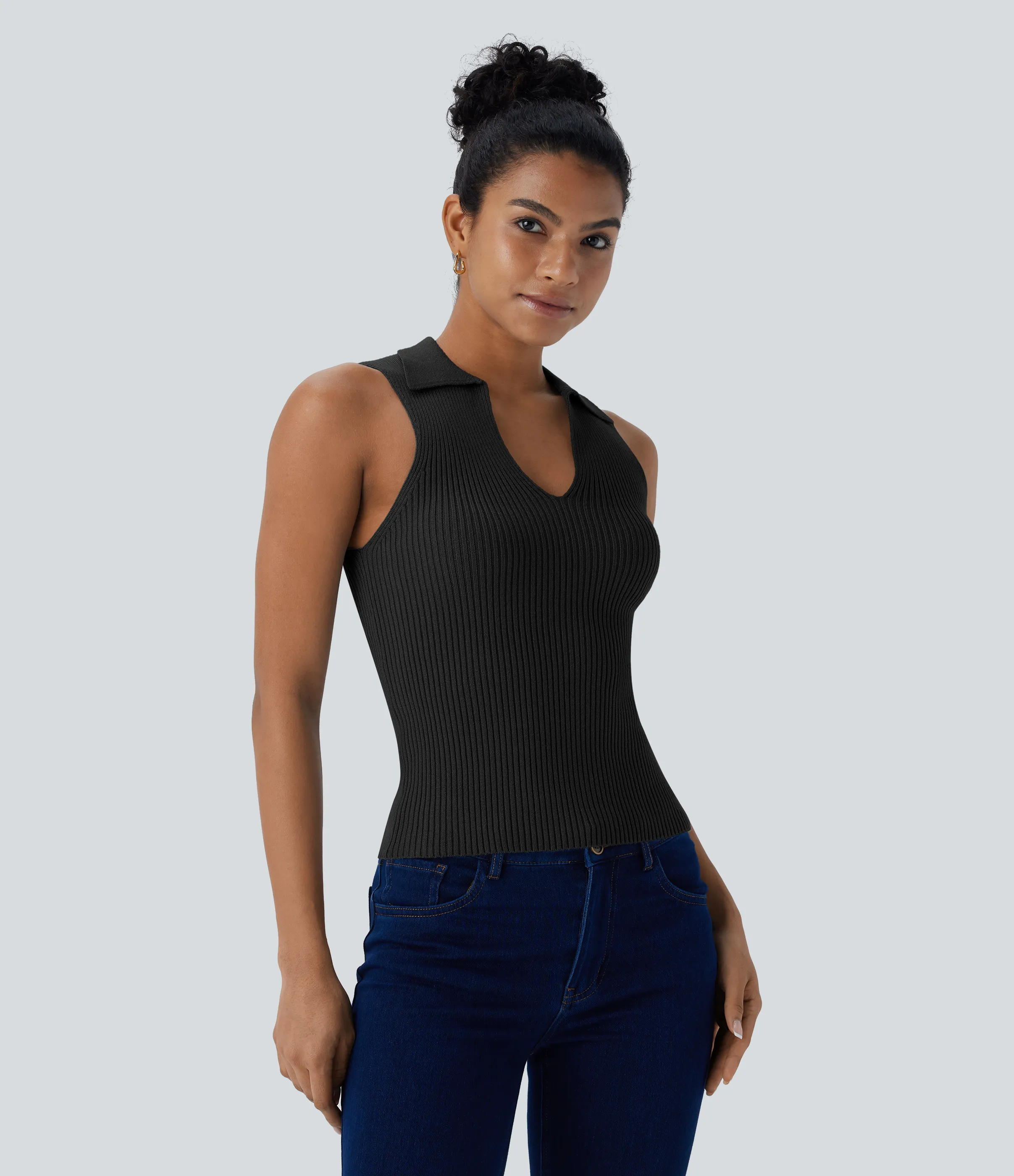 Halara Suéter sin mangas cuello V cuello - Black - L sold by Halara product image thumbnail 5