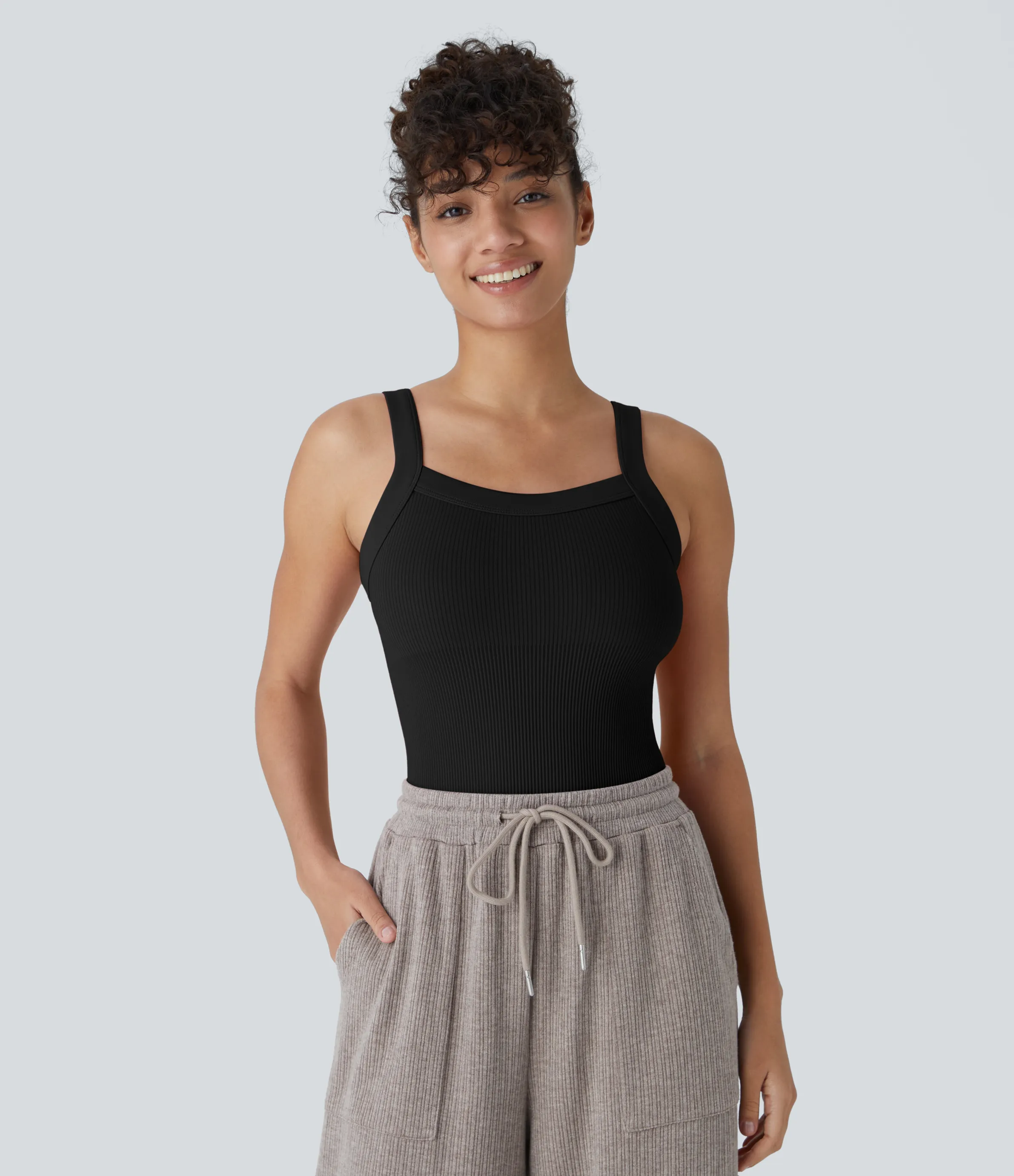 Halara Body liso sin costura cuello cuadrado - Black - XS sold by Halara product image thumbnail 3