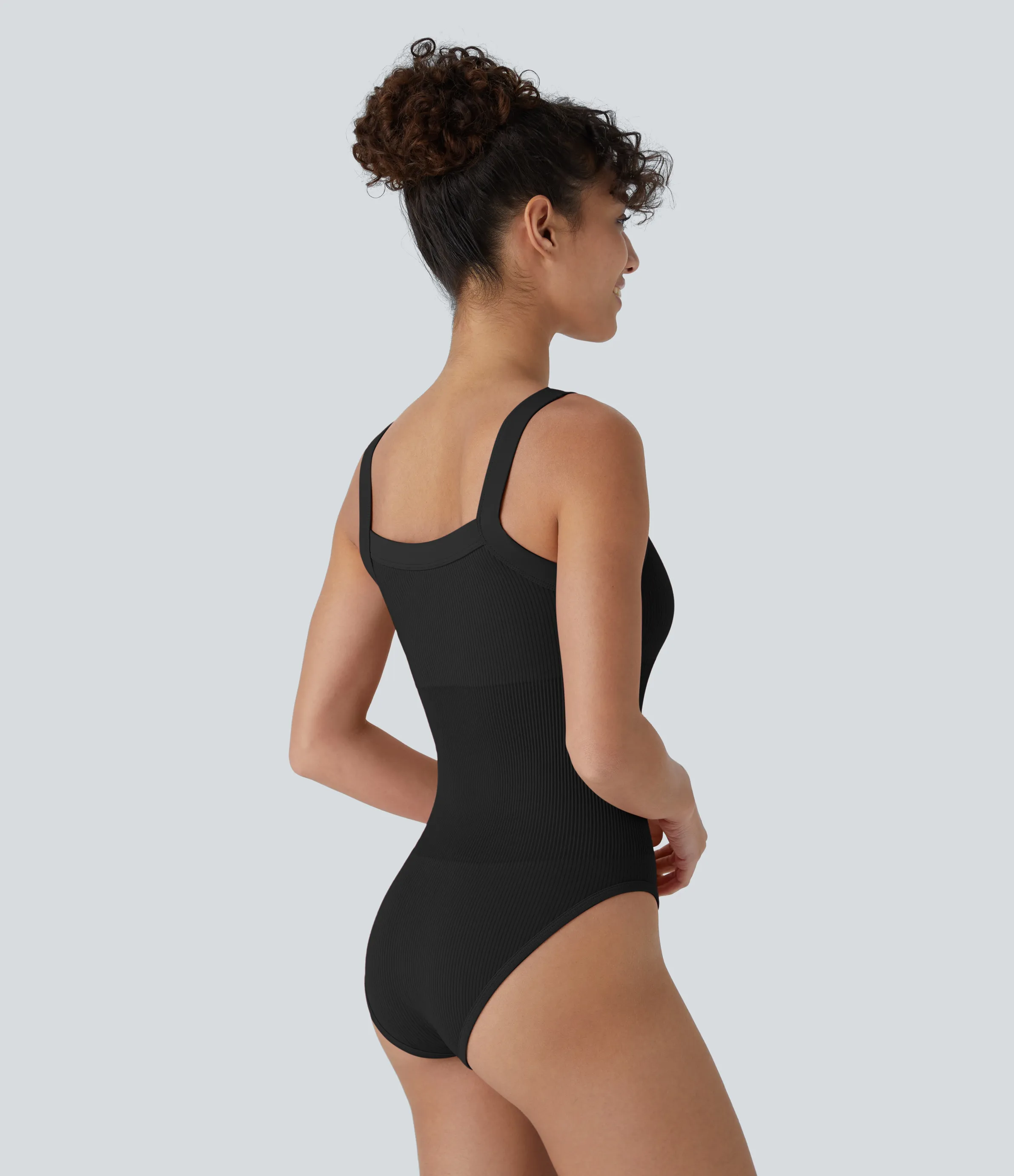 Halara Body liso sin costura cuello cuadrado - Black - XS sold by Halara product image thumbnail 4