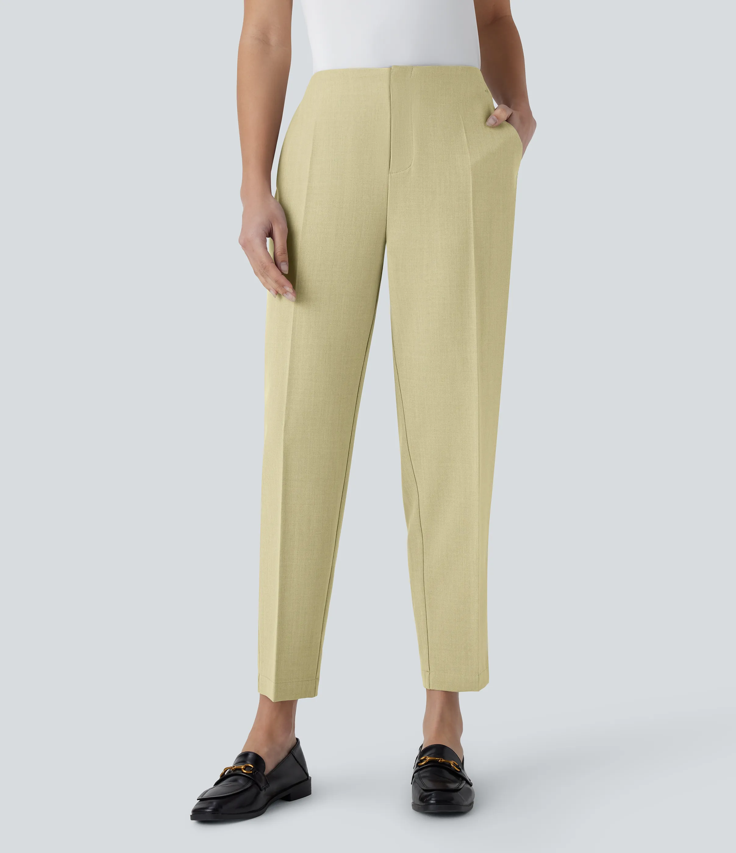 Halara Pantalón cónico tiro medio bolsillo lateral - Hay - L(regular) sold by Halara