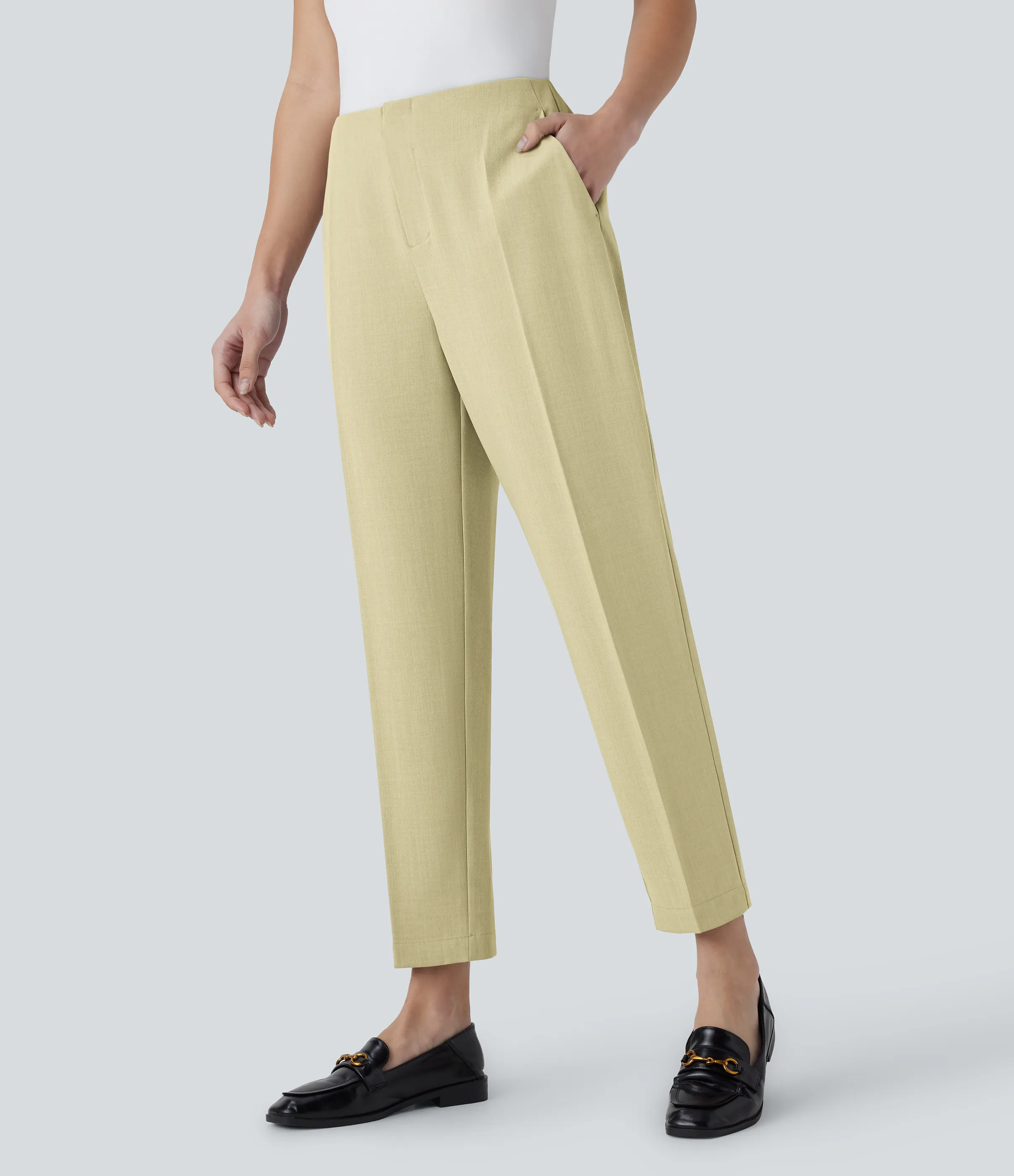 Halara Pantalón cónico tiro medio bolsillo lateral - Hay - L(regular) sold by Halara product image thumbnail 4