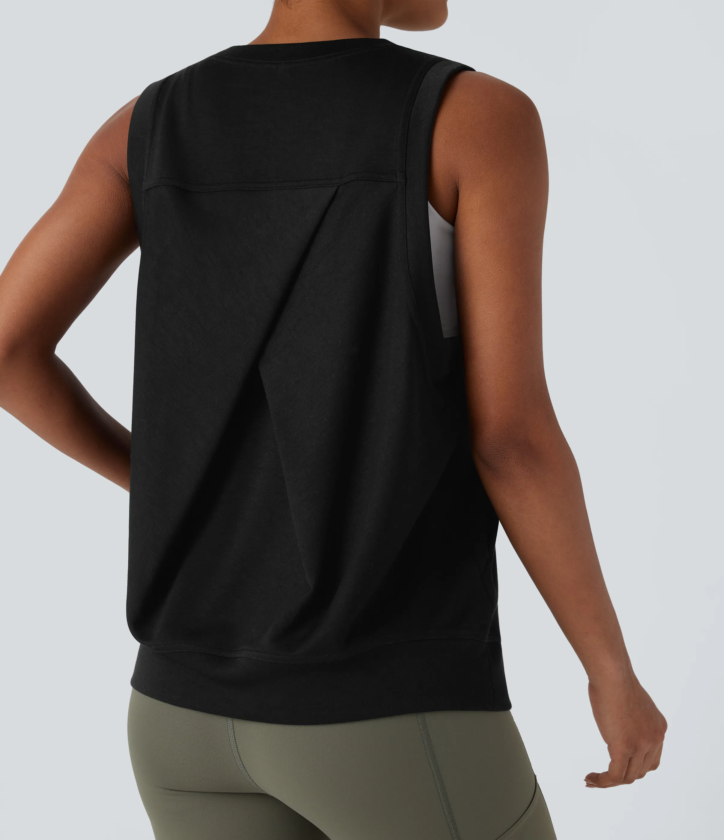 Halara Camiseta sin mangas cuello redondo bolsillo lateral - Black - XS sold by Halara product image thumbnail 5