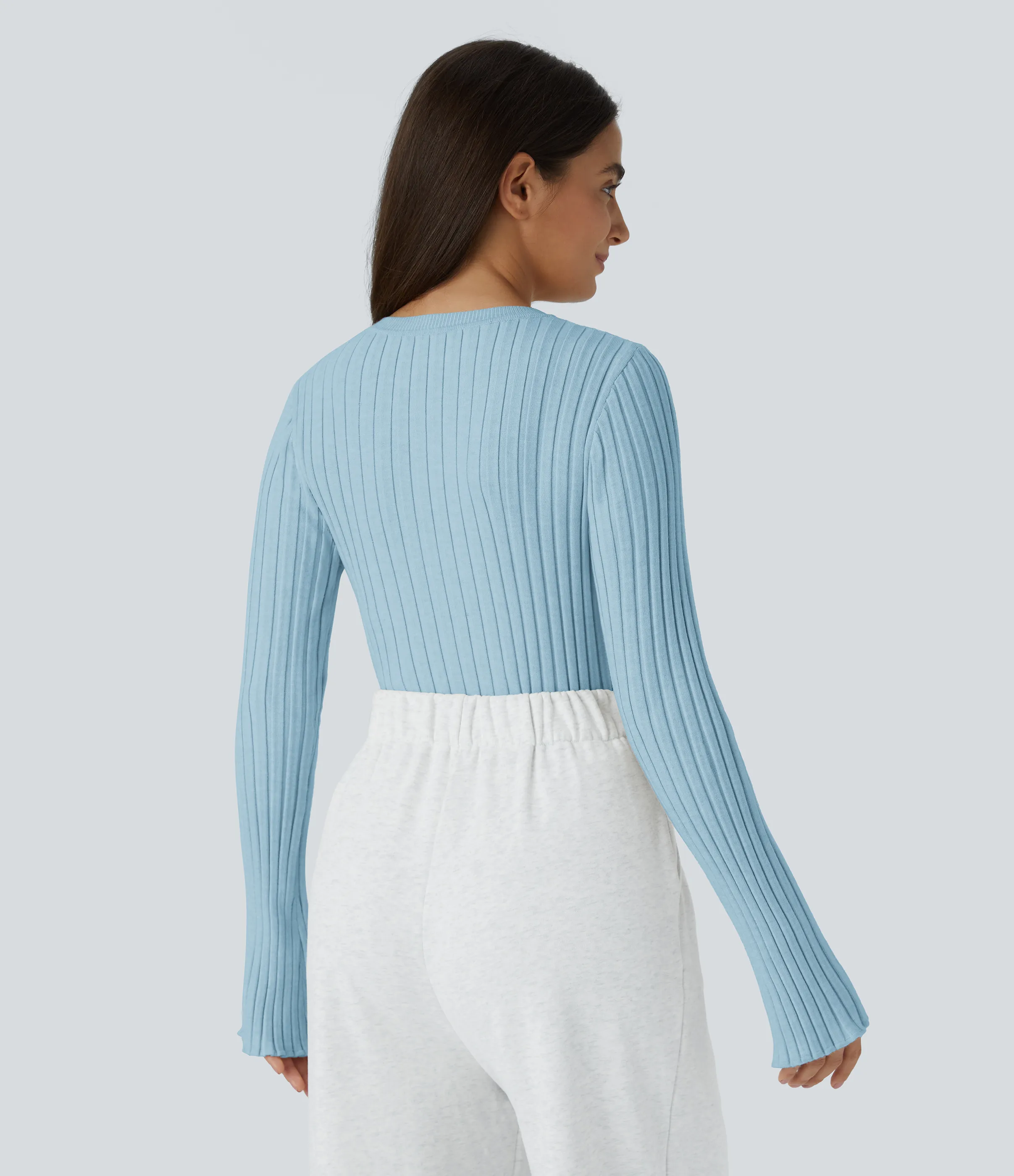 Halara Suéter cuello redondo manga larga volante - Corydalis Blue - M sold by Halara product image thumbnail 3