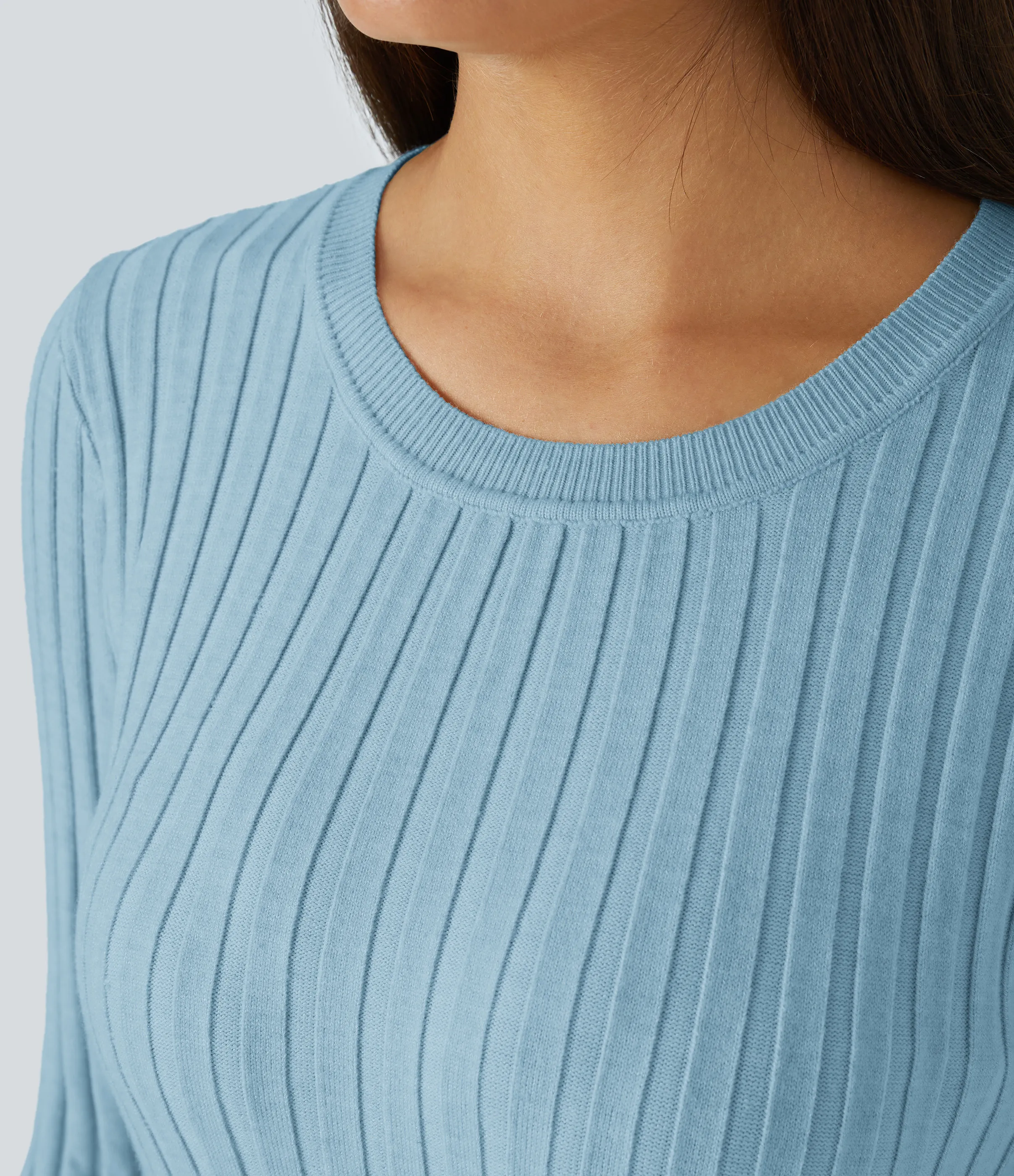 Halara Suéter cuello redondo manga larga volante - Corydalis Blue - M sold by Halara product image thumbnail 5