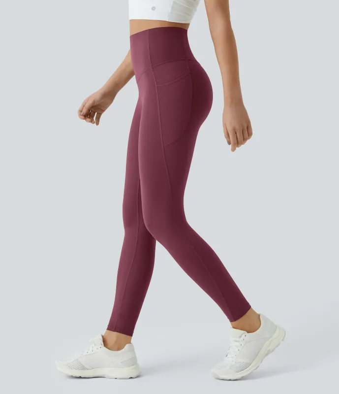 Halara Leggings SoCinched UltraSculpt entrenamiento control abdomen bolsillo lateral tiro alto - Evening Red - XL(full_length) sold by Halara