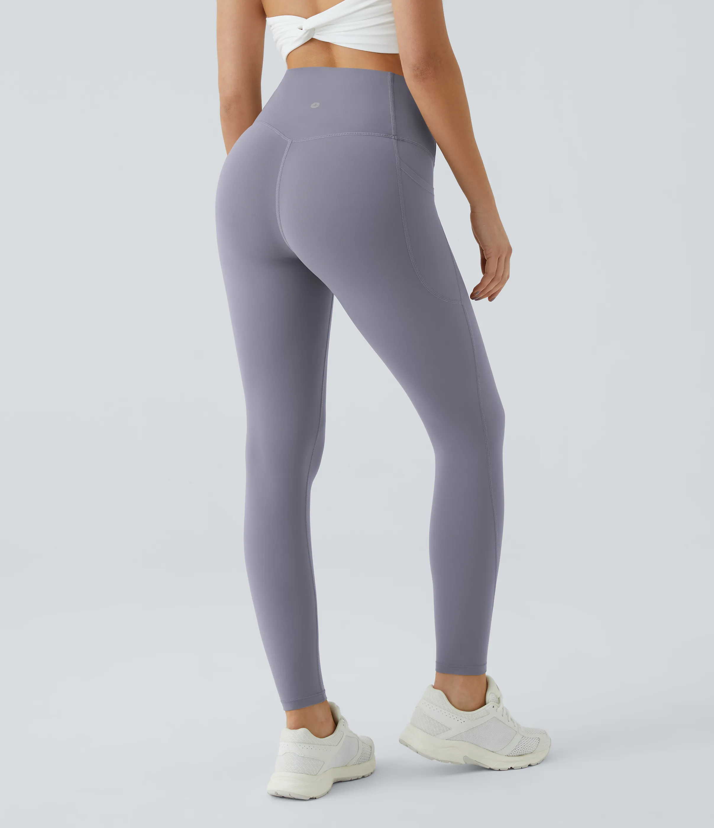 Halara Leggings SoCinched UltraSculpt entrenamiento control abdomen bolsillo lateral tiro alto - Falling Gray Purple - S(full_length) sold by Halara product image thumbnail 4