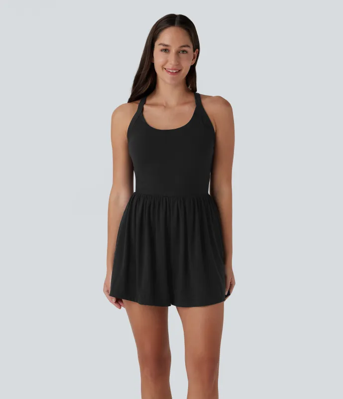 Halara Mono resort 2 en 1 bolsillo lateral torcido sin espalda - Edición Easy Peezy - Black - L sold by Halara