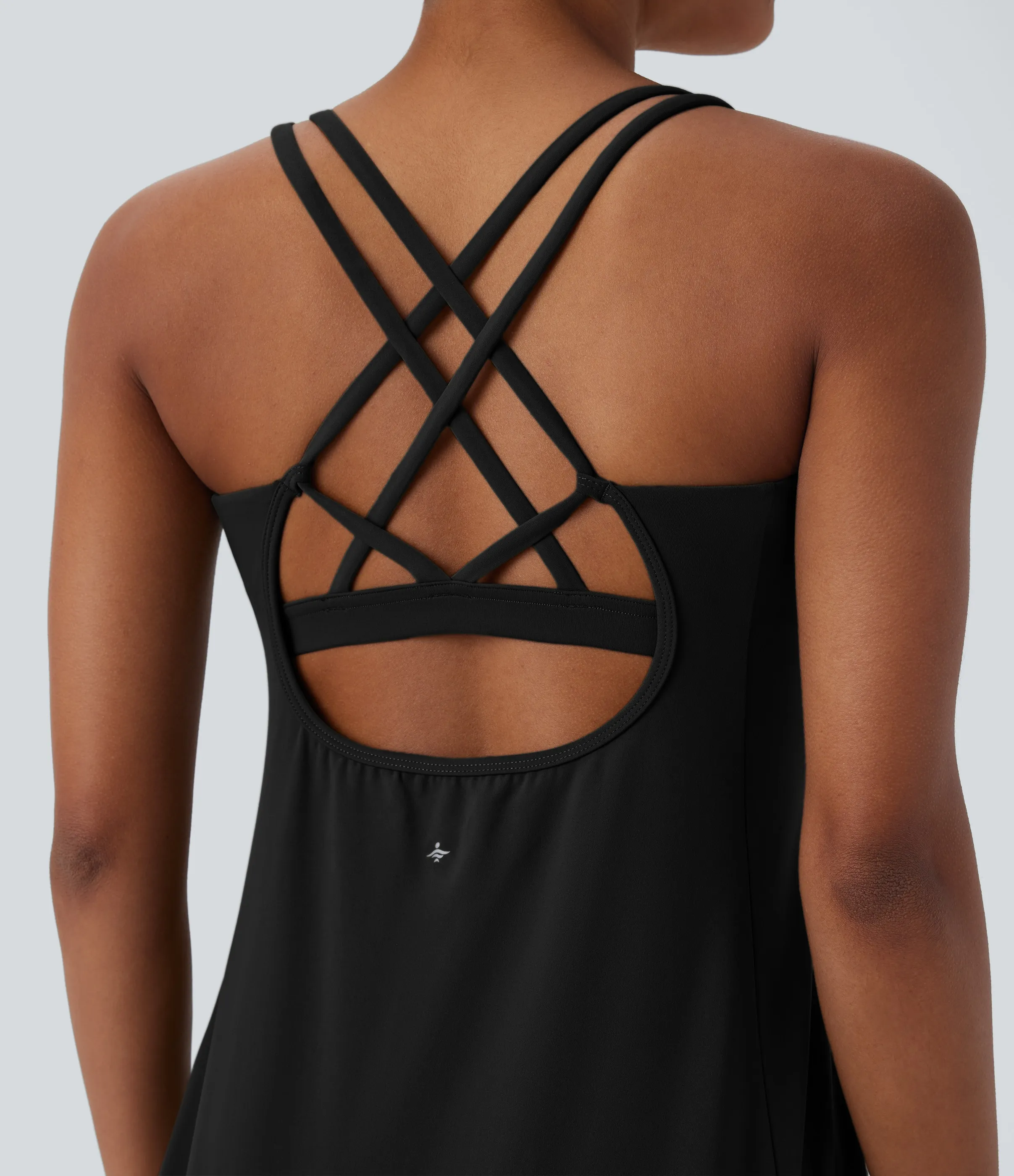 Halara Vestido deportivo mini de yoga SoftlyZero™ Plush afelpado con abertura y bolsillos, 3 piezas en copas D-F - Black - L sold by Halara product image thumbnail 5