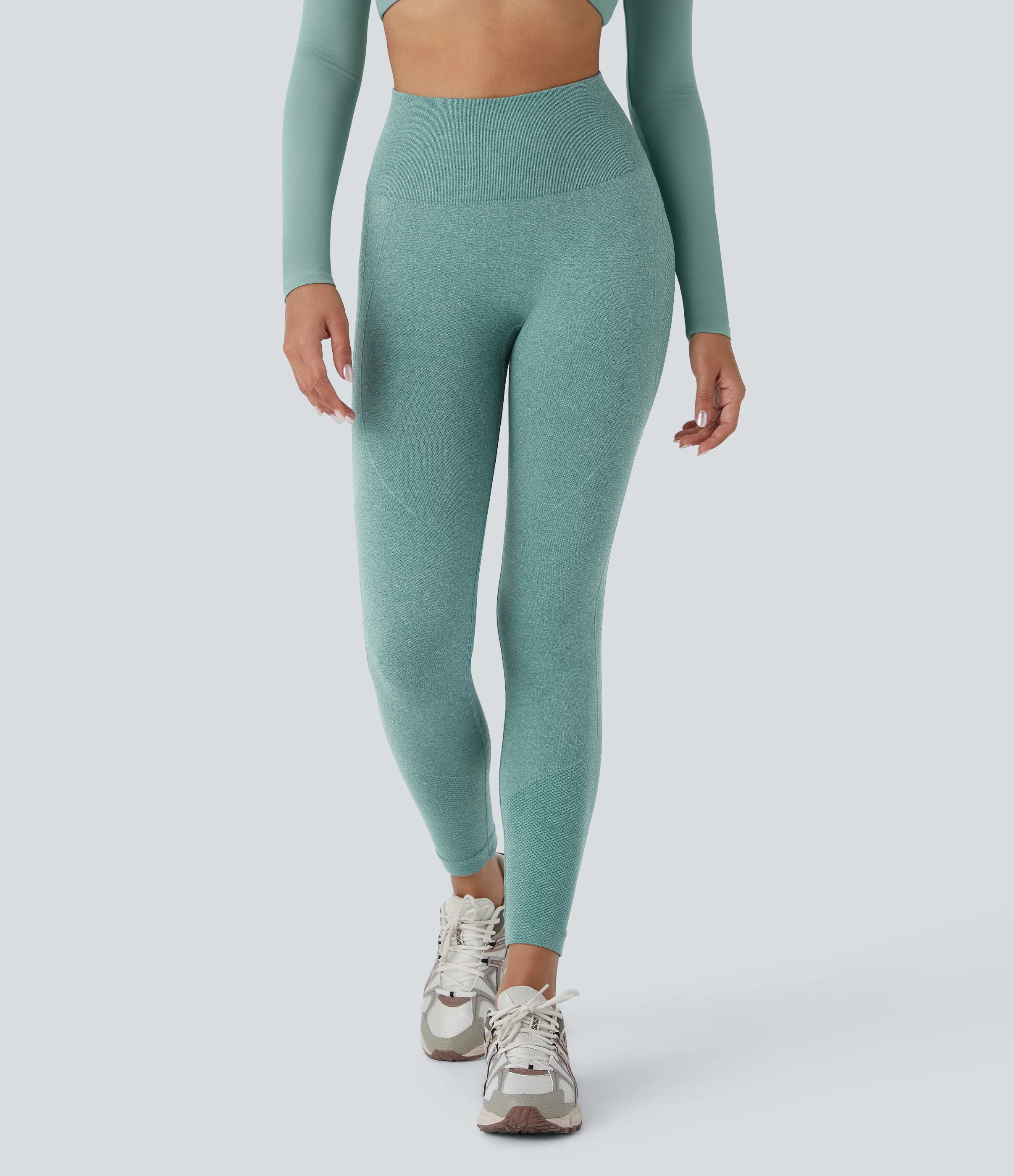 Halara Leggings yoga tiro alto control abdomen realce glúteo sin costura - Oil Blue - L(7/8) sold by Halara product image thumbnail 3
