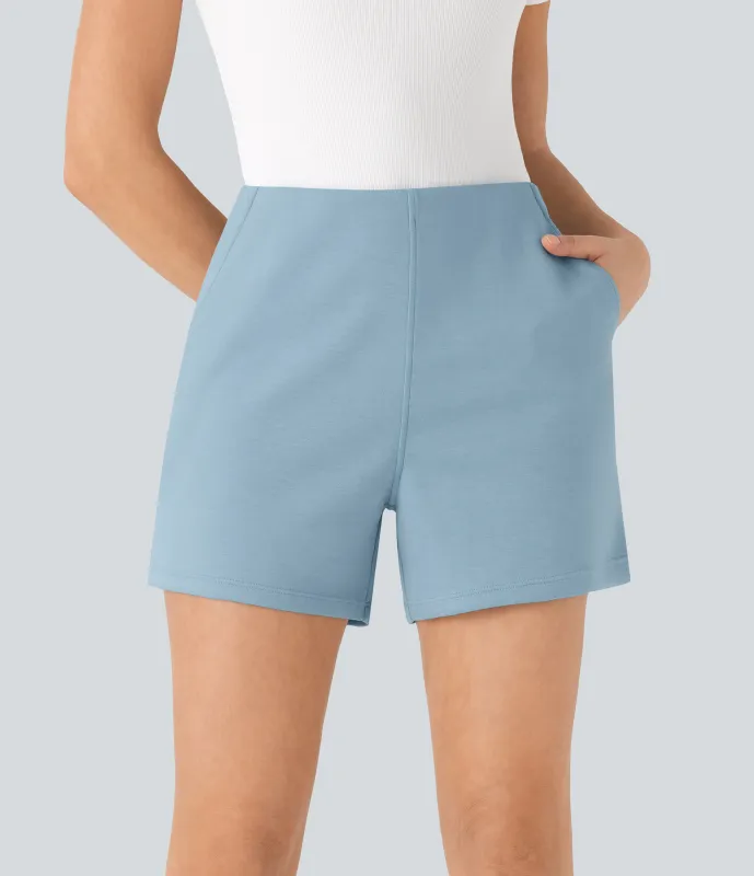Halara Shorts de oficina de tiro alto con bolsillos laterales - Light Foggy Blue - XS made by Halara