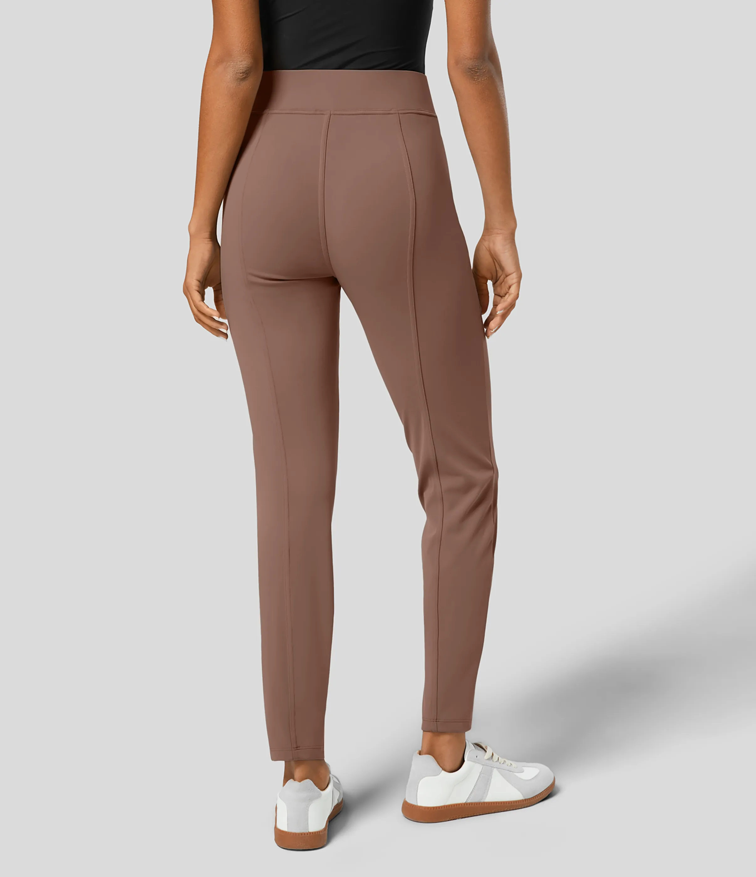 Halara Pantalón ajustado cremallera múltiple bolsillo tiro alto - Beaver Fur - XS(regular) sold by Halara product image thumbnail 3