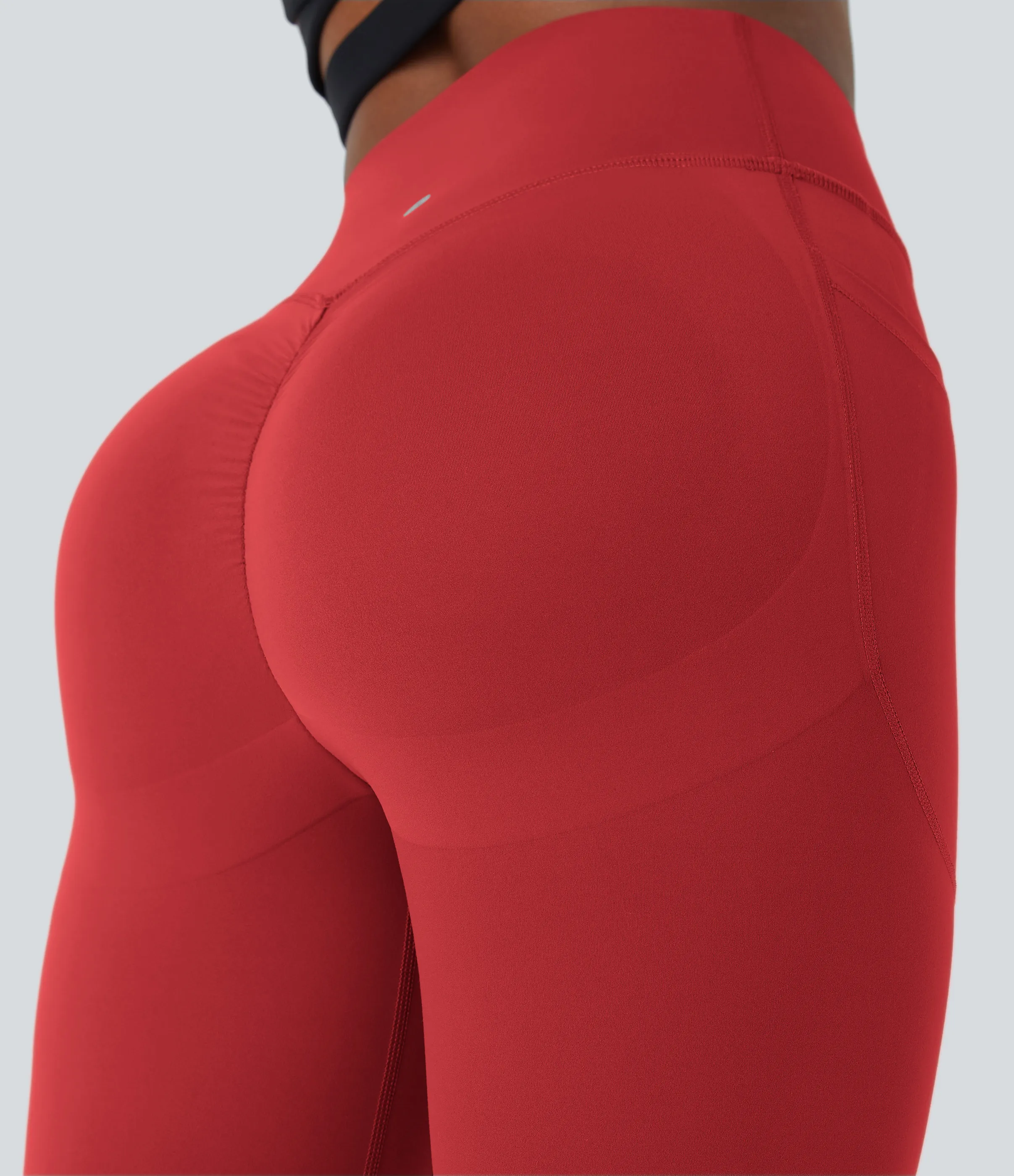 Halara Leggings SoCinched UltraSculpt entrenamiento moldeador bolsillo lateral control abdomen tiro alto - Aura Orange - S(full_length) sold by Halara product image thumbnail 5