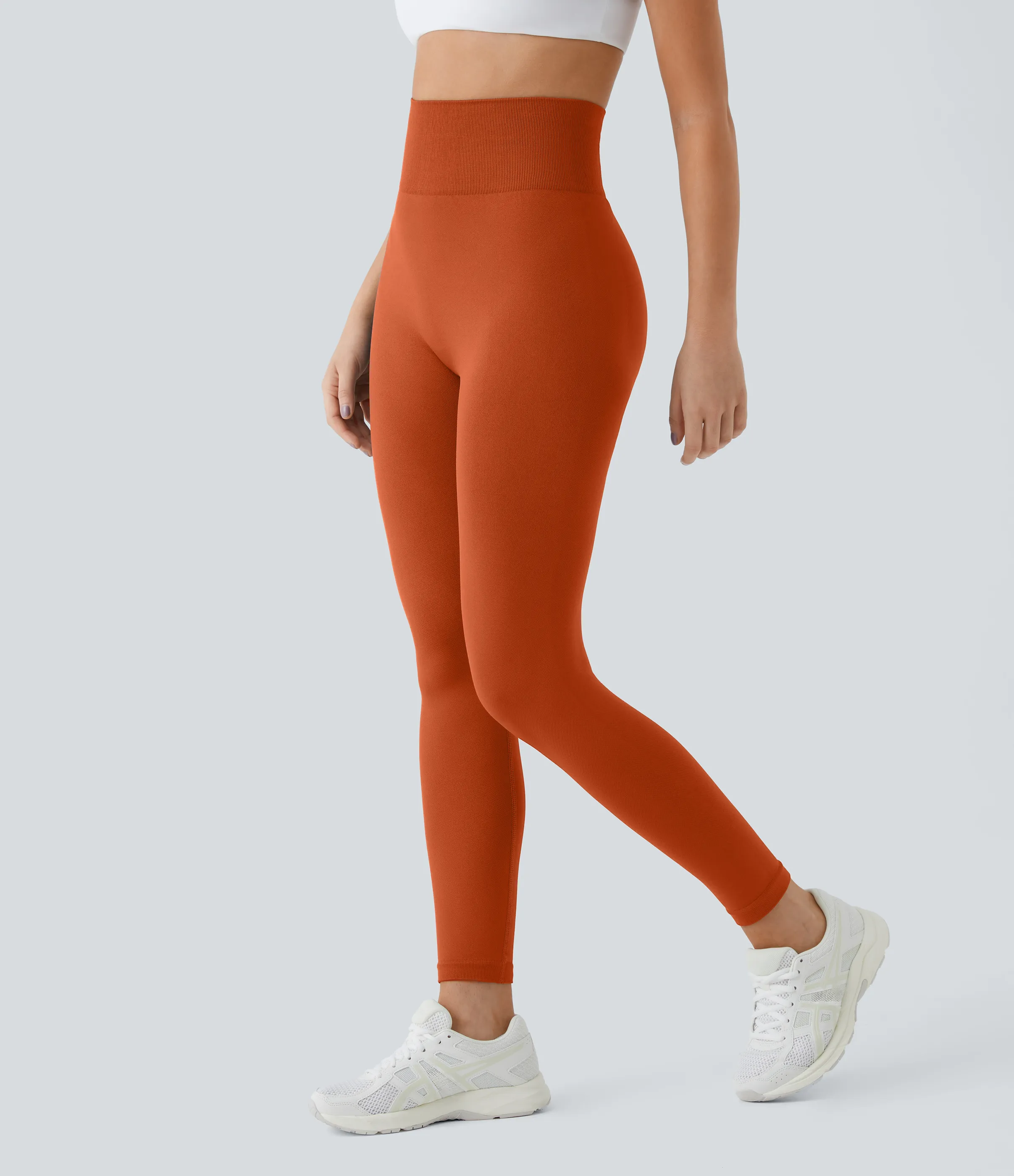 Halara Leggings levantamiento glúteos liso tiro alto flujo sin costura - Potter's Clay - XS(full_length) sold by Halara product image thumbnail 4