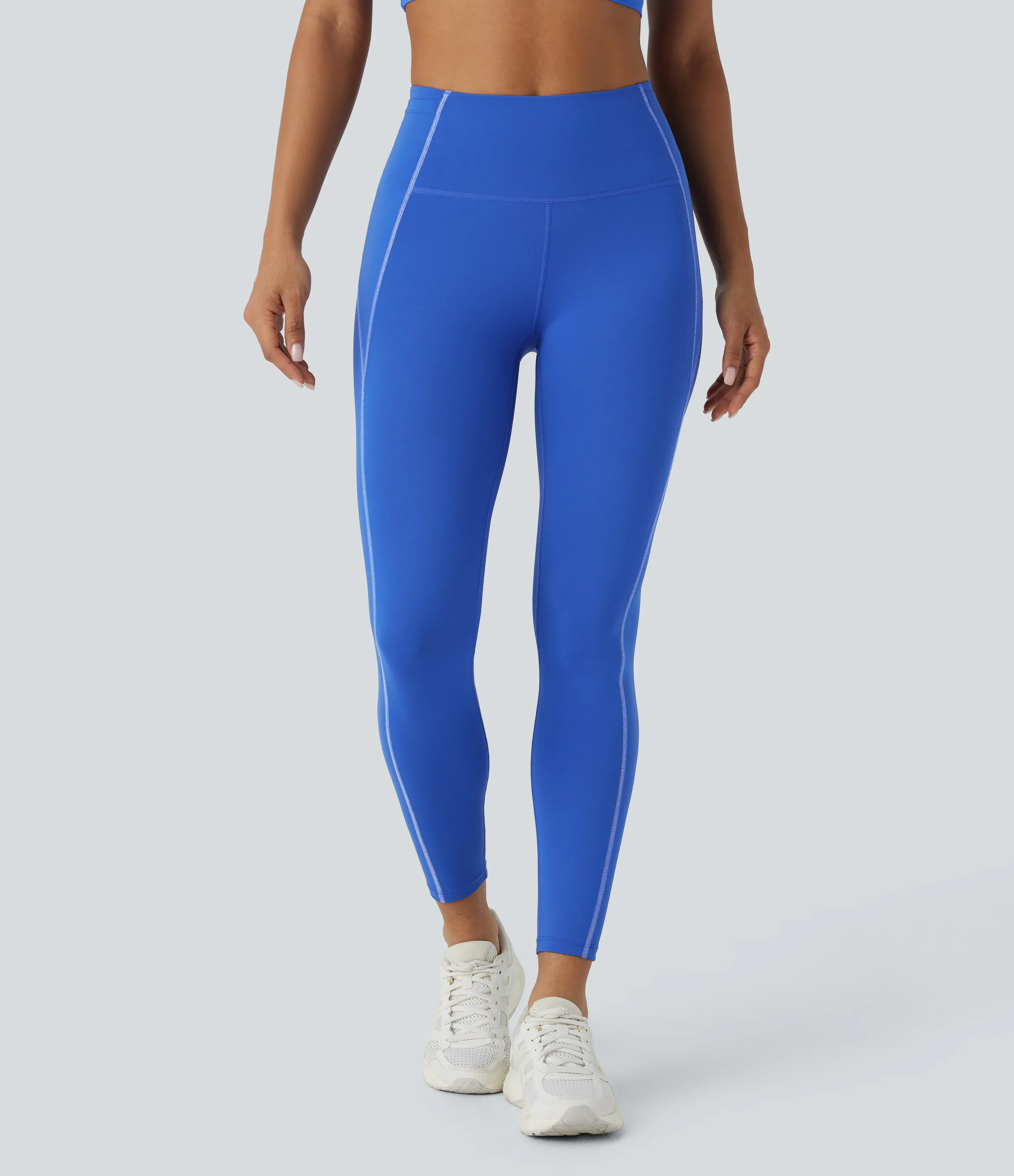 Halara Leggings SpeedWave™ senderismo secado rápido tiro alto múltiple bolsillo costura reflectante 7/8 - Bluebird Cyan - S(7/8) sold by Halara product image thumbnail 4