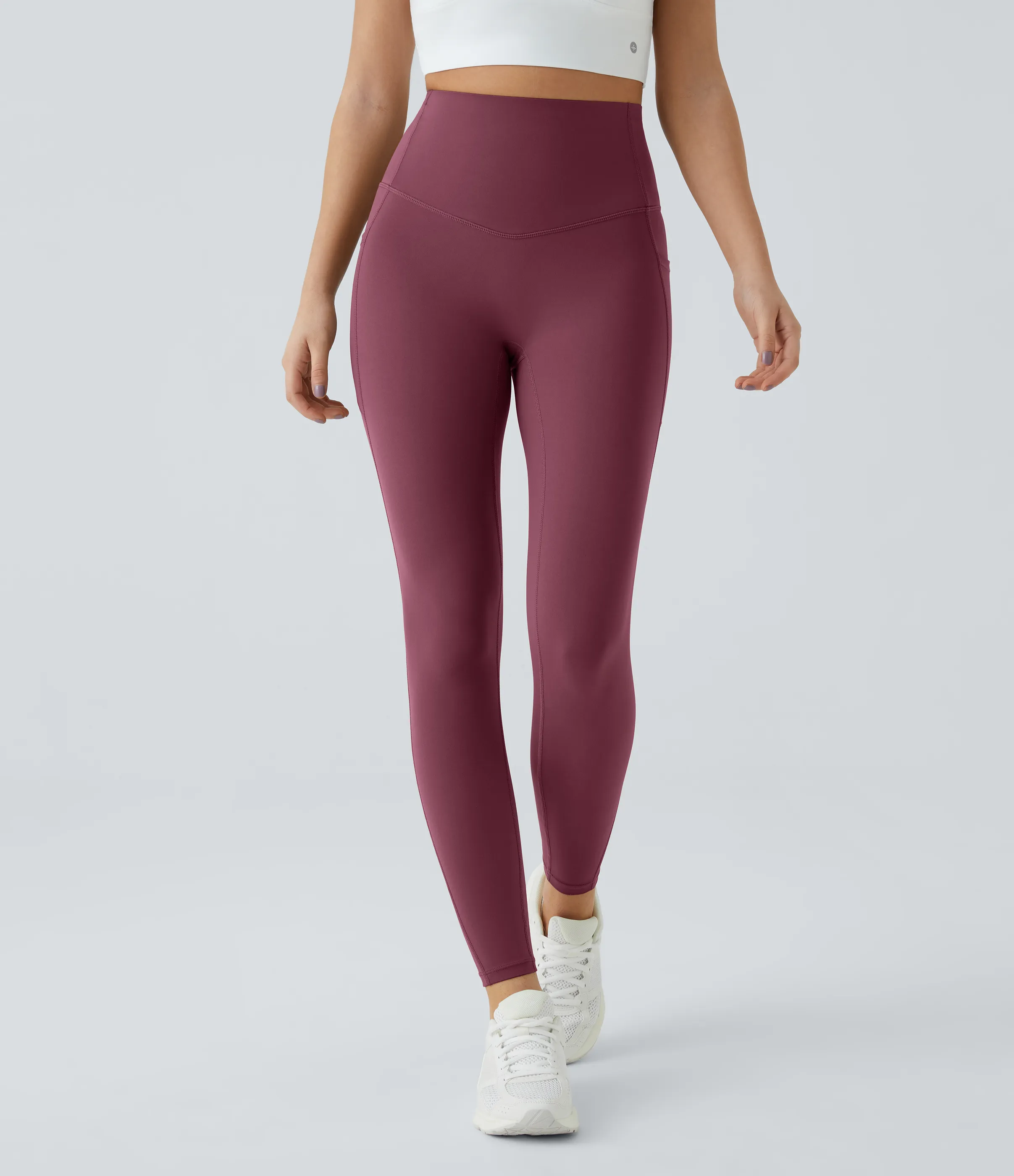 Halara Leggings SoCinched UltraSculpt entrenamiento control abdomen bolsillo lateral tiro alto - Evening Red - S(7/8) sold by Halara product image thumbnail 3