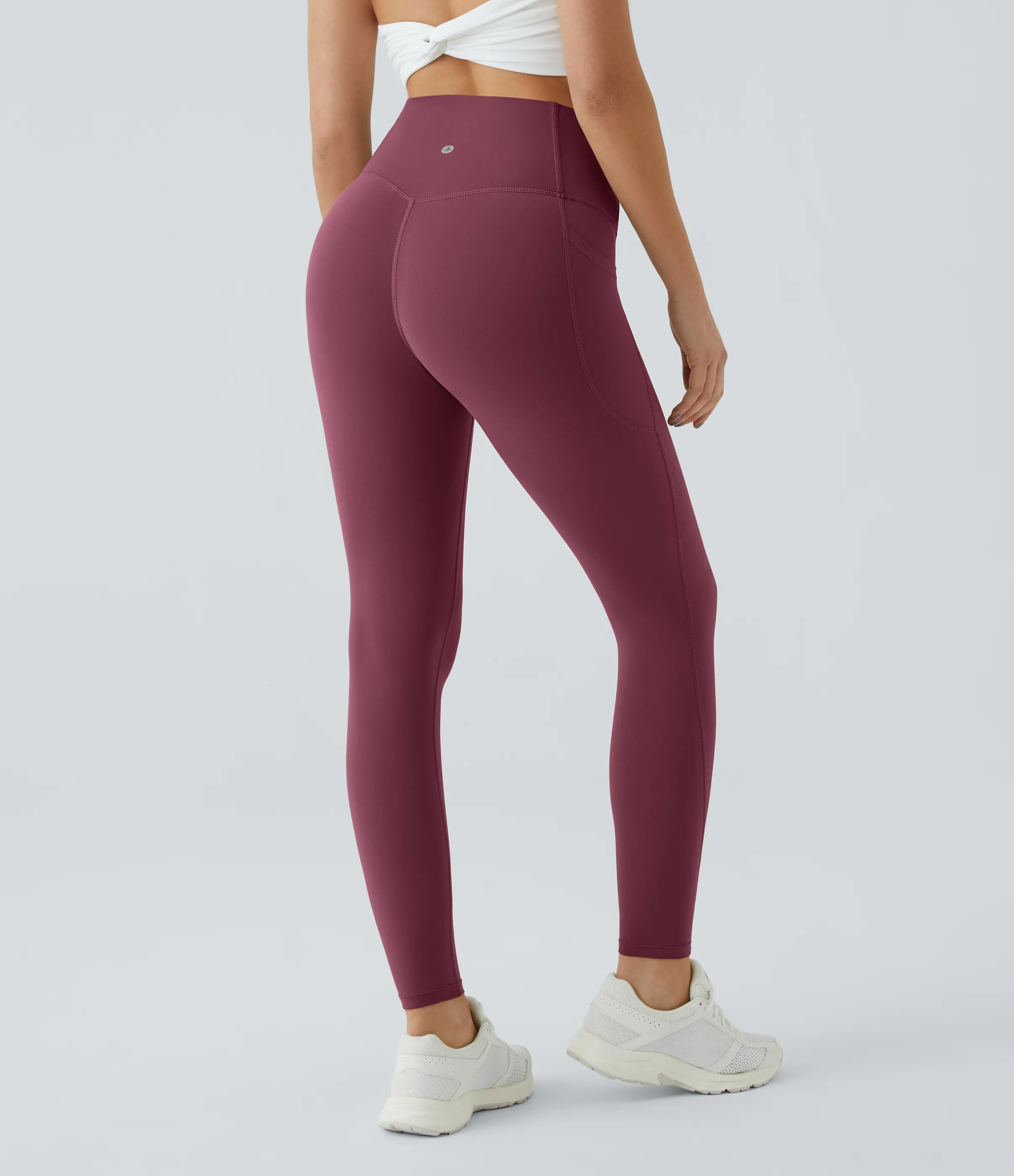 Halara Leggings SoCinched UltraSculpt entrenamiento control abdomen bolsillo lateral tiro alto - Evening Red - S(7/8) sold by Halara product image thumbnail 4