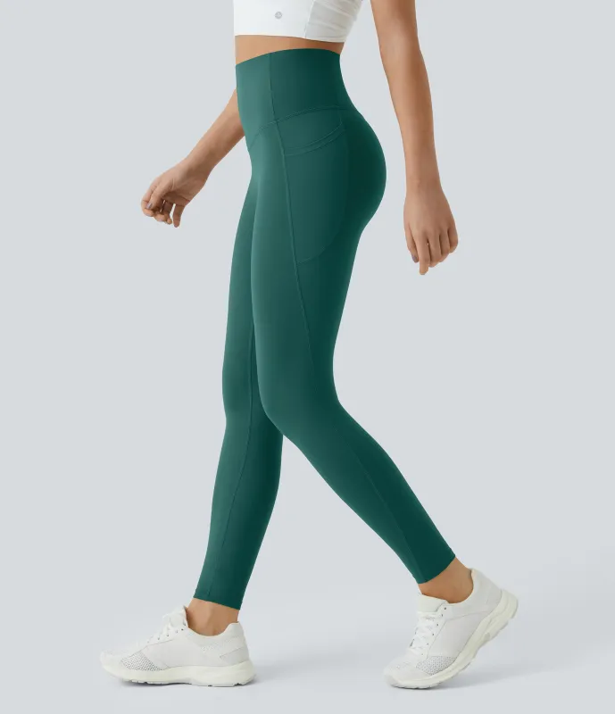 Halara Leggings SoCinched UltraSculpt entrenamiento control abdomen bolsillo lateral tiro alto - June Bug - L(7/8) sold by Halara