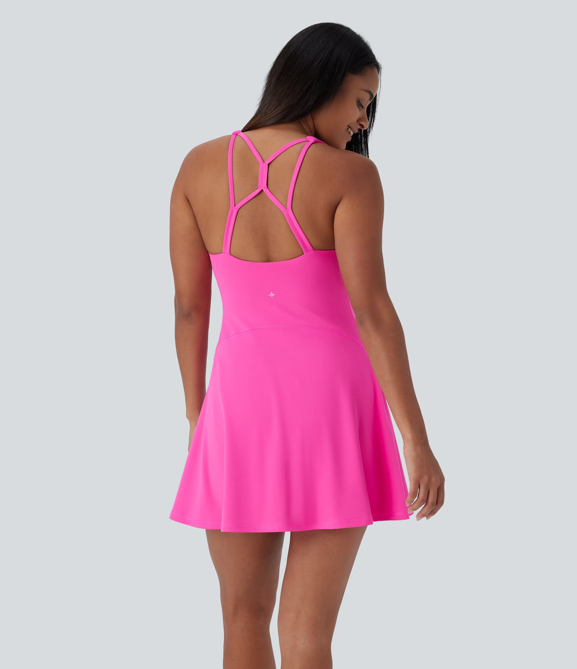 Halara Mini Vestido yoga activo bolsillo lateral sin espalda 2 en 1 - Edición Easy Peezy - UPF50+ - Fedora Red Purple - XS sold by Halara product image thumbnail 3