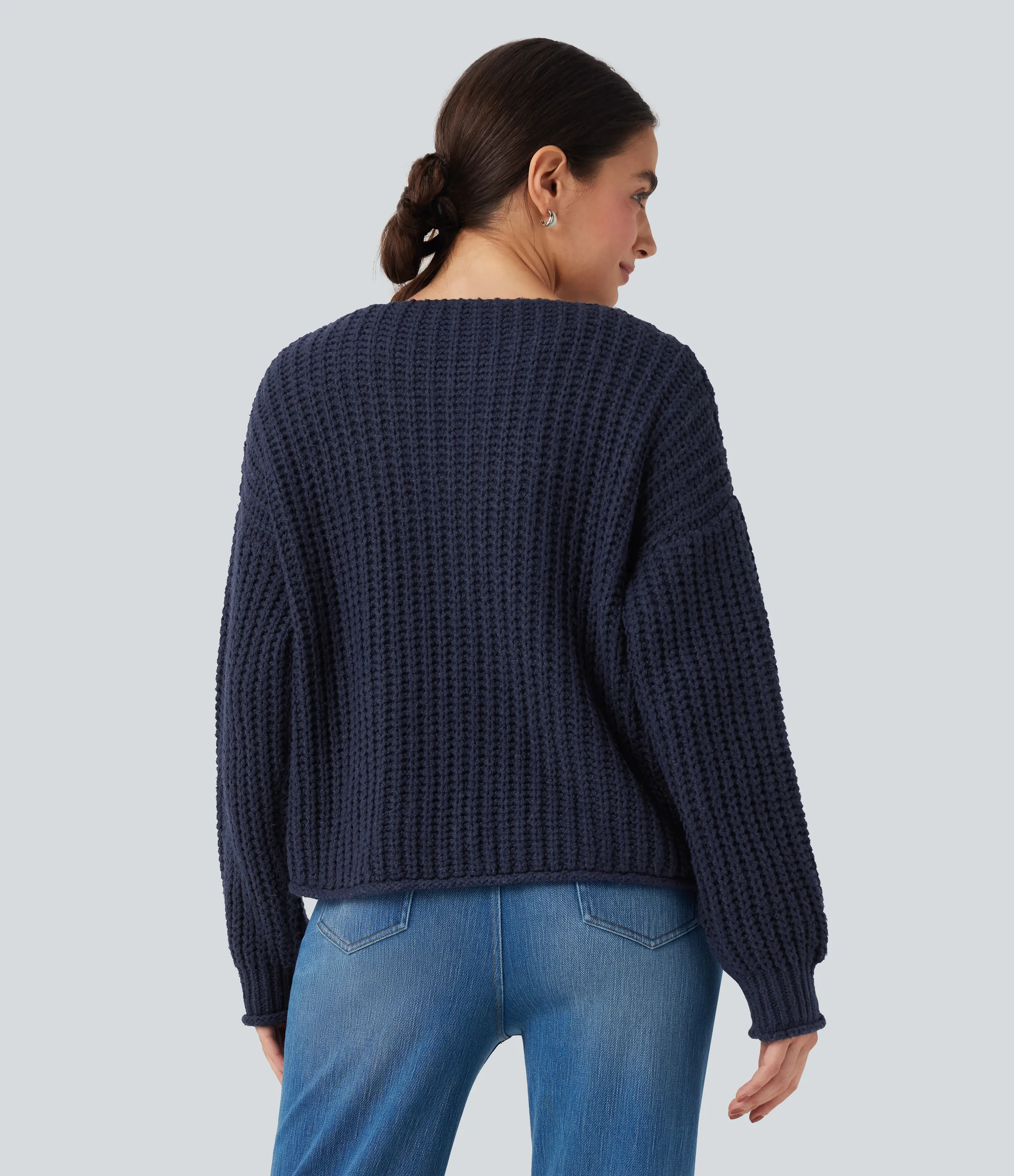 Halara Cárdigan casual holgada con botones y bolsillos - Naval Academy - M sold by Halara product image thumbnail 3