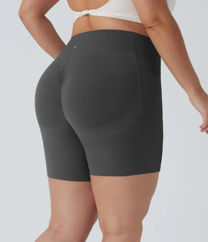 Halara Shorts biker moldeadores Halara UltraSculpt™ de tiro alto con push-up y moldeador de abdomen con bolsillos en longitud 17,78cm - Volcanic Ash - 2X made by Halara