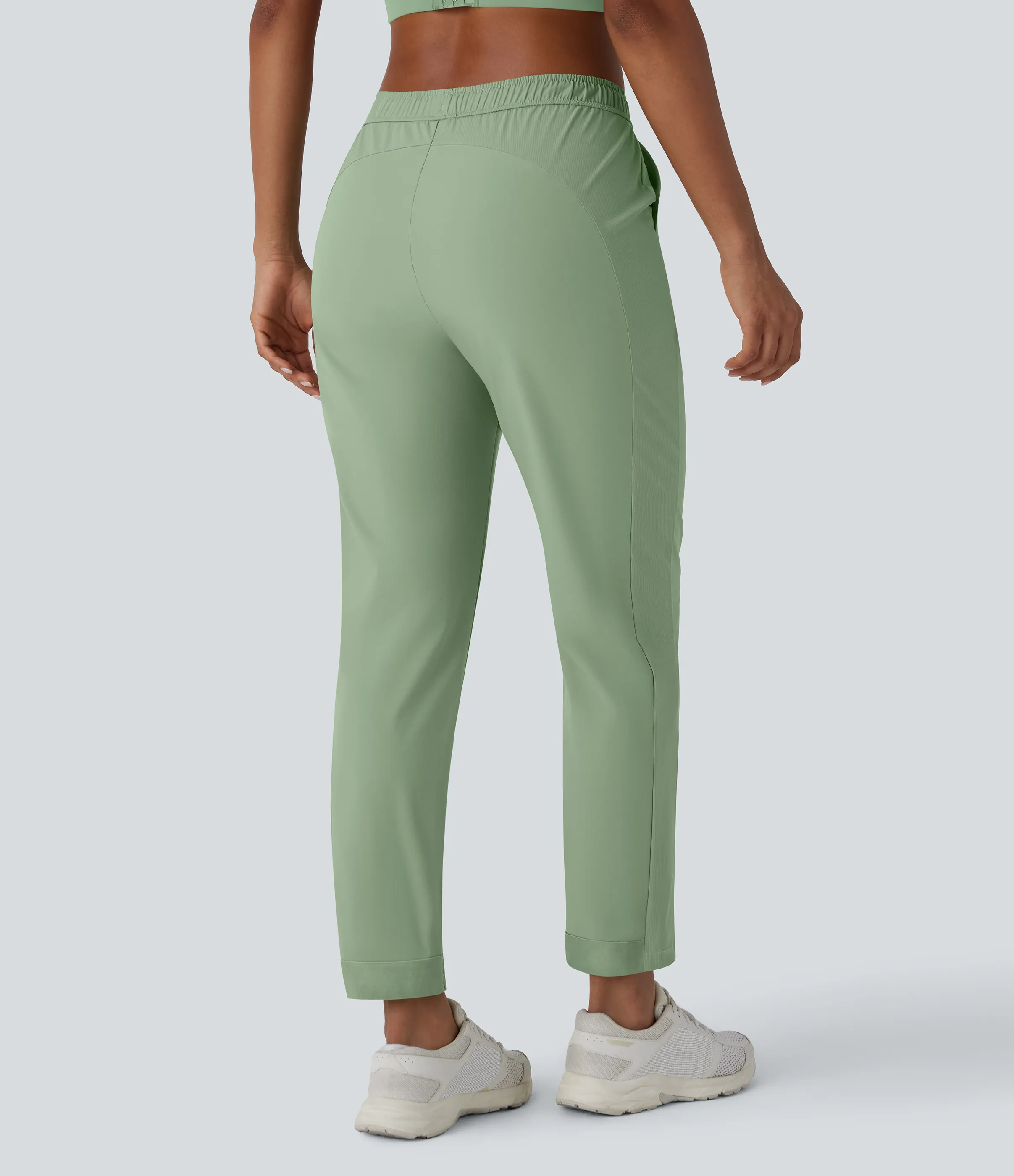 Halara Pantalón entrenamiento tiro medio bolsillo lateral cordón ajustable - Smoke Green - M(regular) sold by Halara product image thumbnail 3