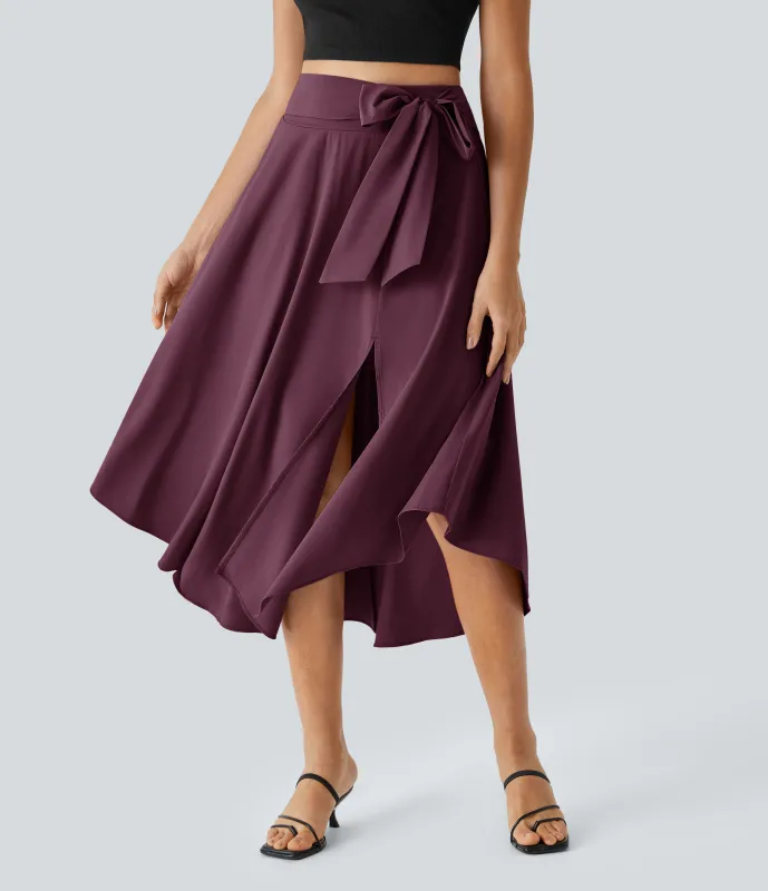 Halara Falda casual midi fluida Breezeful™ 2 en 1 con abertura lateral y tiro alto de secado rápido - Amaranth - XS(regular) sold by Halara