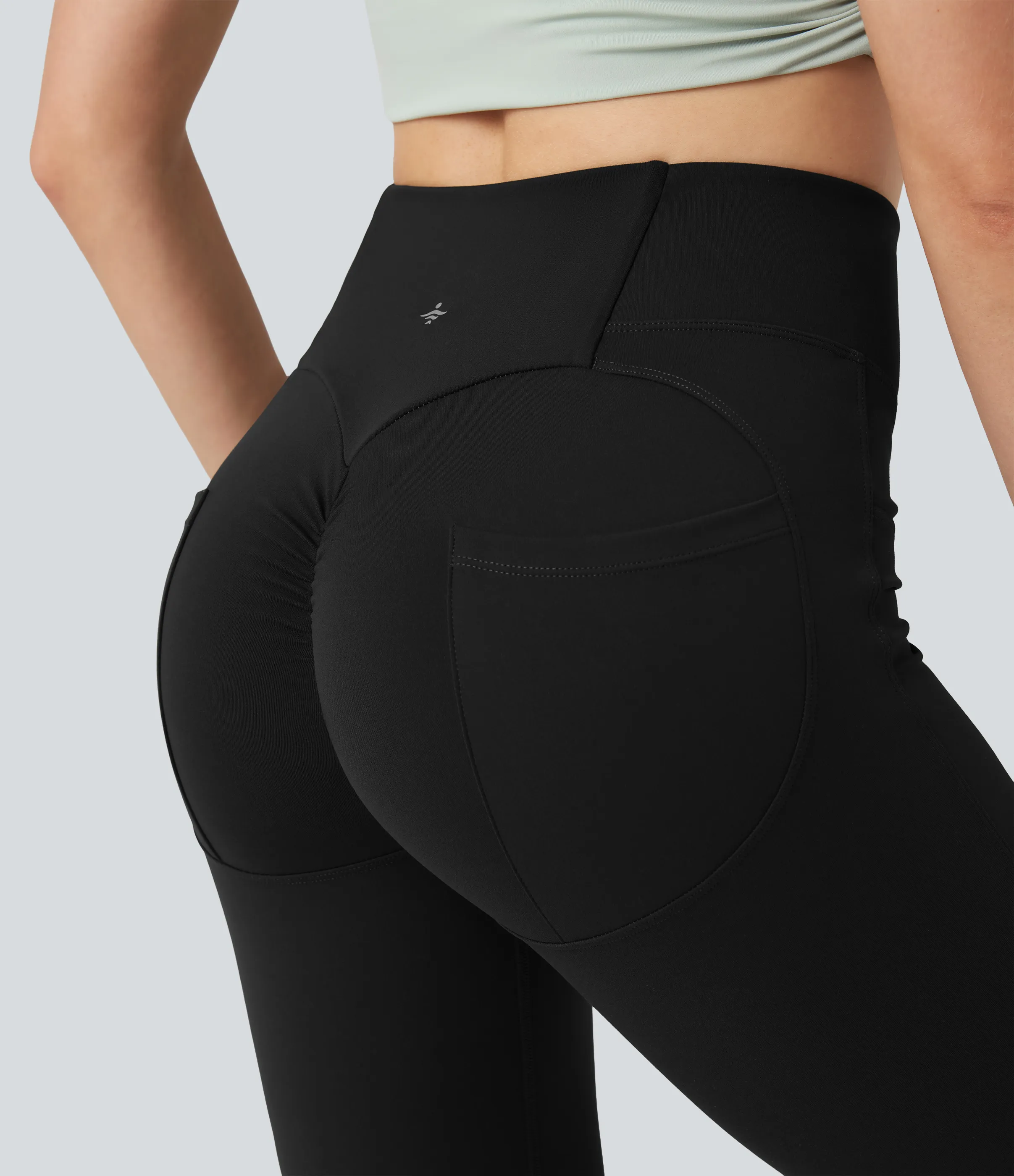 Halara Leggings de yoga de tiro alto y fruncido de 7/8 con bolsillos - Black - XS(7/8) sold by Halara product image thumbnail 5