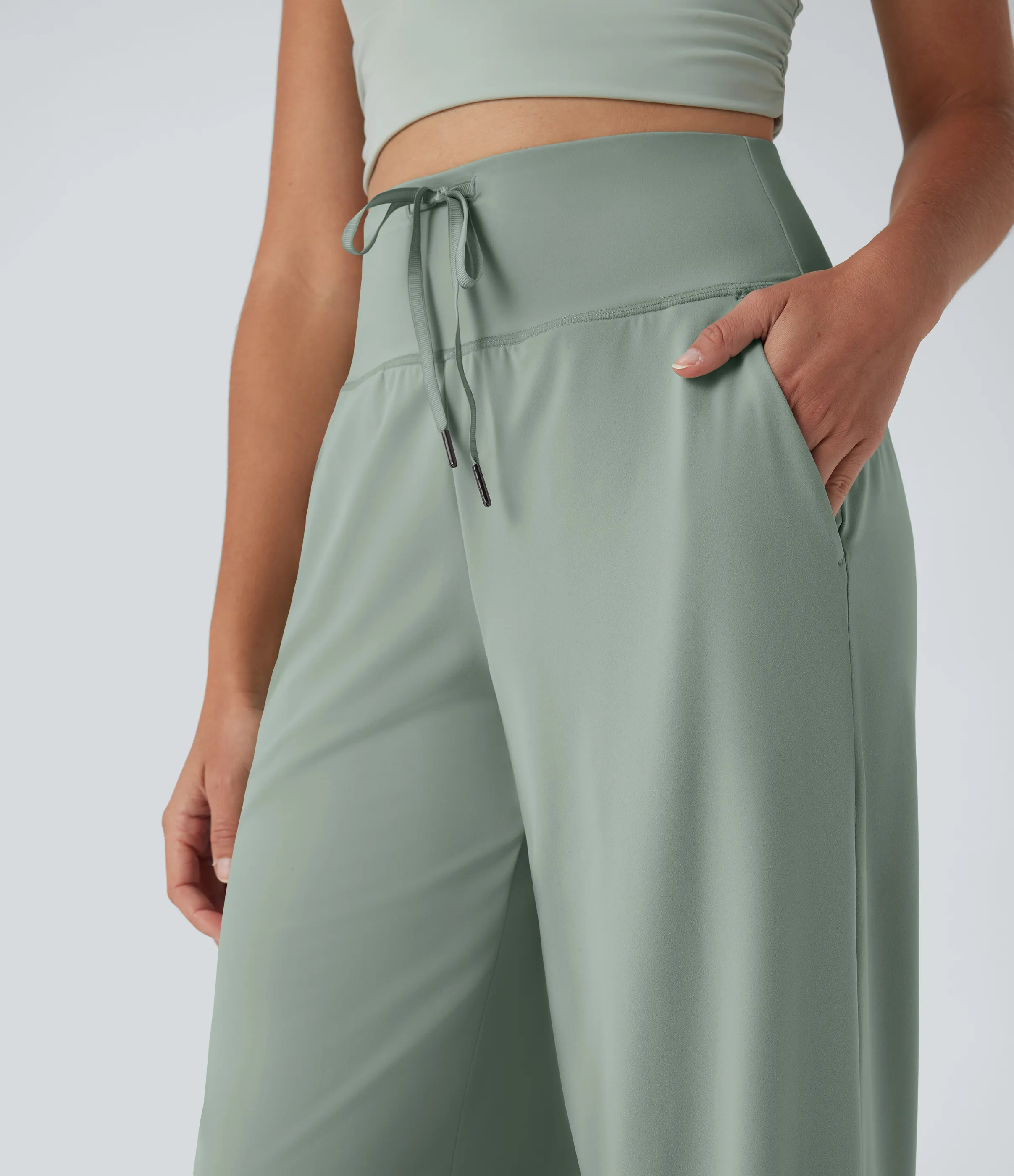 Halara Pantalones de yoga Halara UltraSculpt™ de tiro alto con cordón y bolsillos - Iceberg Green - M(regular) sold by Halara product image thumbnail 5