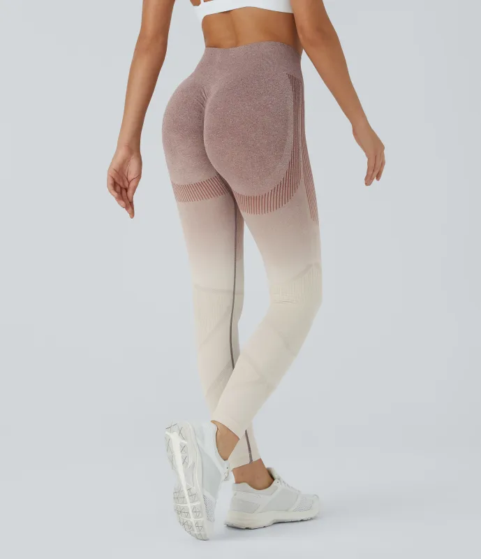 Halara Leggings degradados FLOW sin costuras con tiro alto - Brown White Gradient - XL sold by Halara