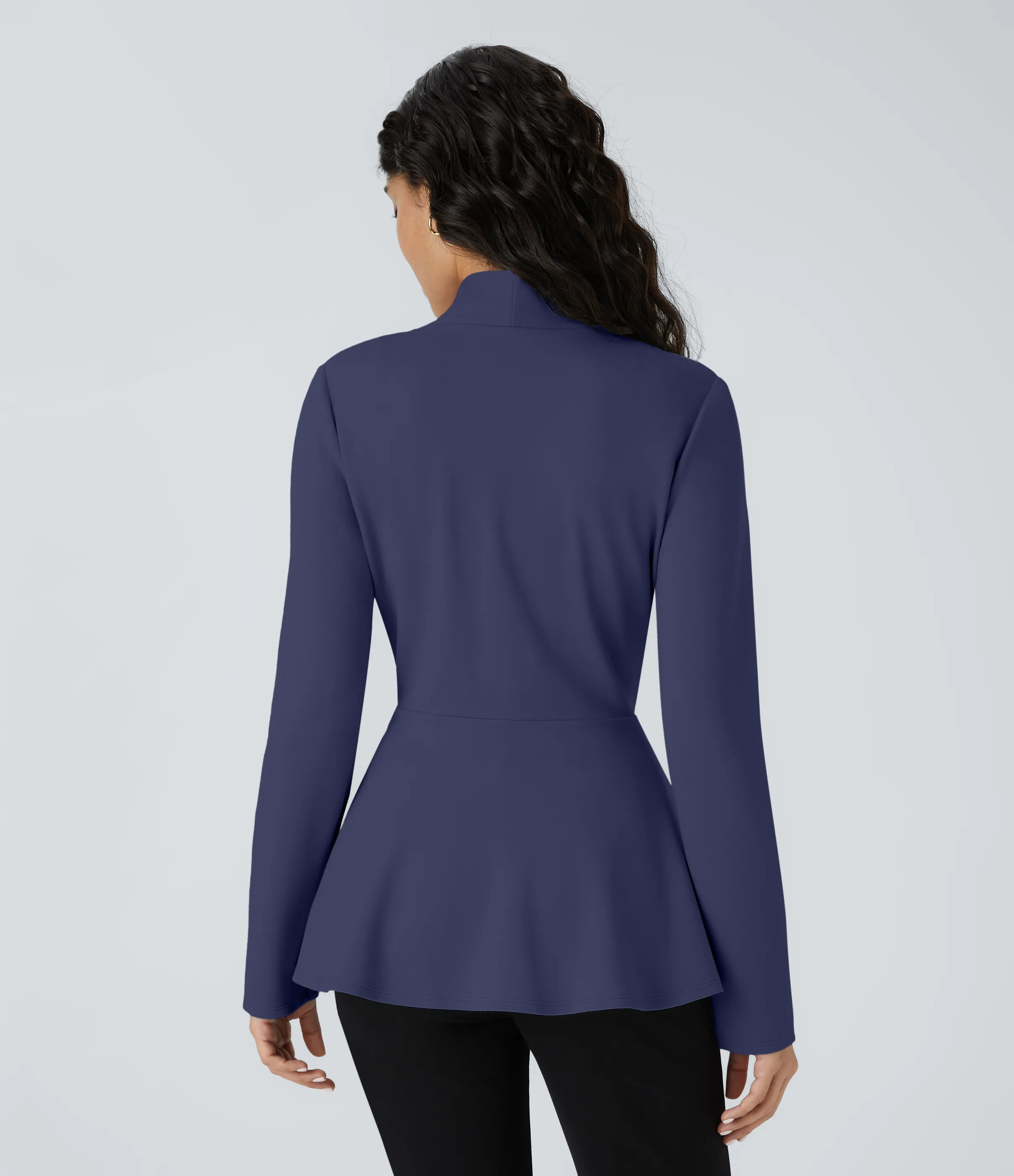 Halara Chaqueta peplum oficina cuello V botón delantera - Patriot Blue - XL sold by Halara product image thumbnail 3