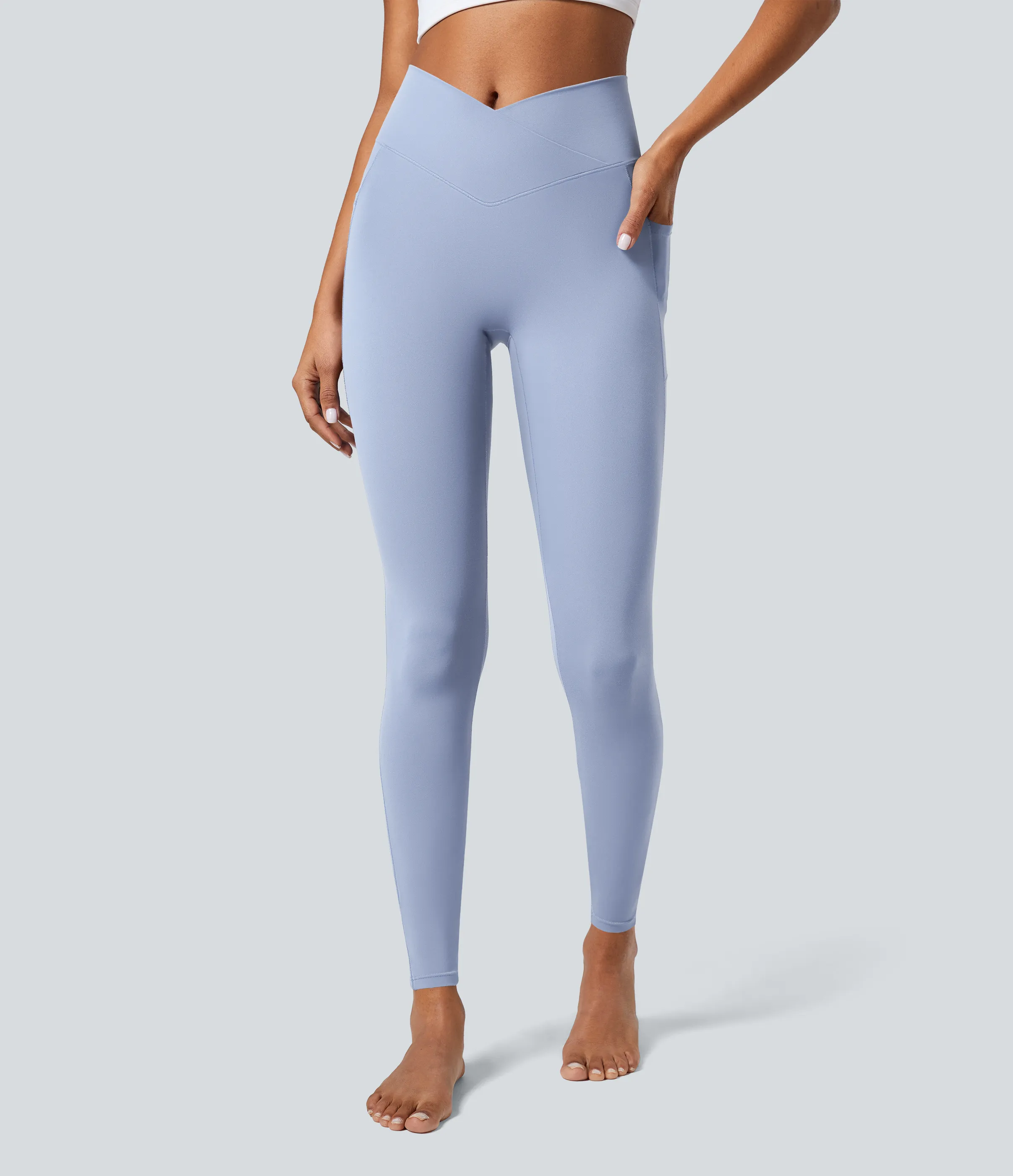 Halara Leggings Softlyzero™ liso bolsillo cruzado - Xenon Blue - L(7/8) sold by Halara product image thumbnail 2