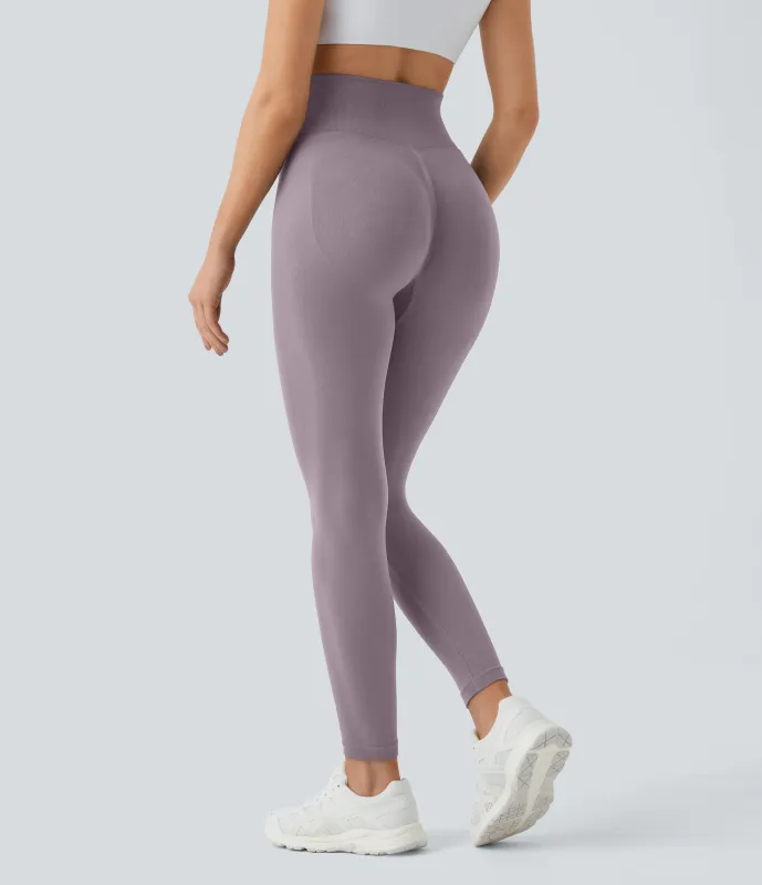Halara Leggings levantamiento glúteos liso tiro alto flujo sin costura - Nirvana - XS(full_length) made by Halara