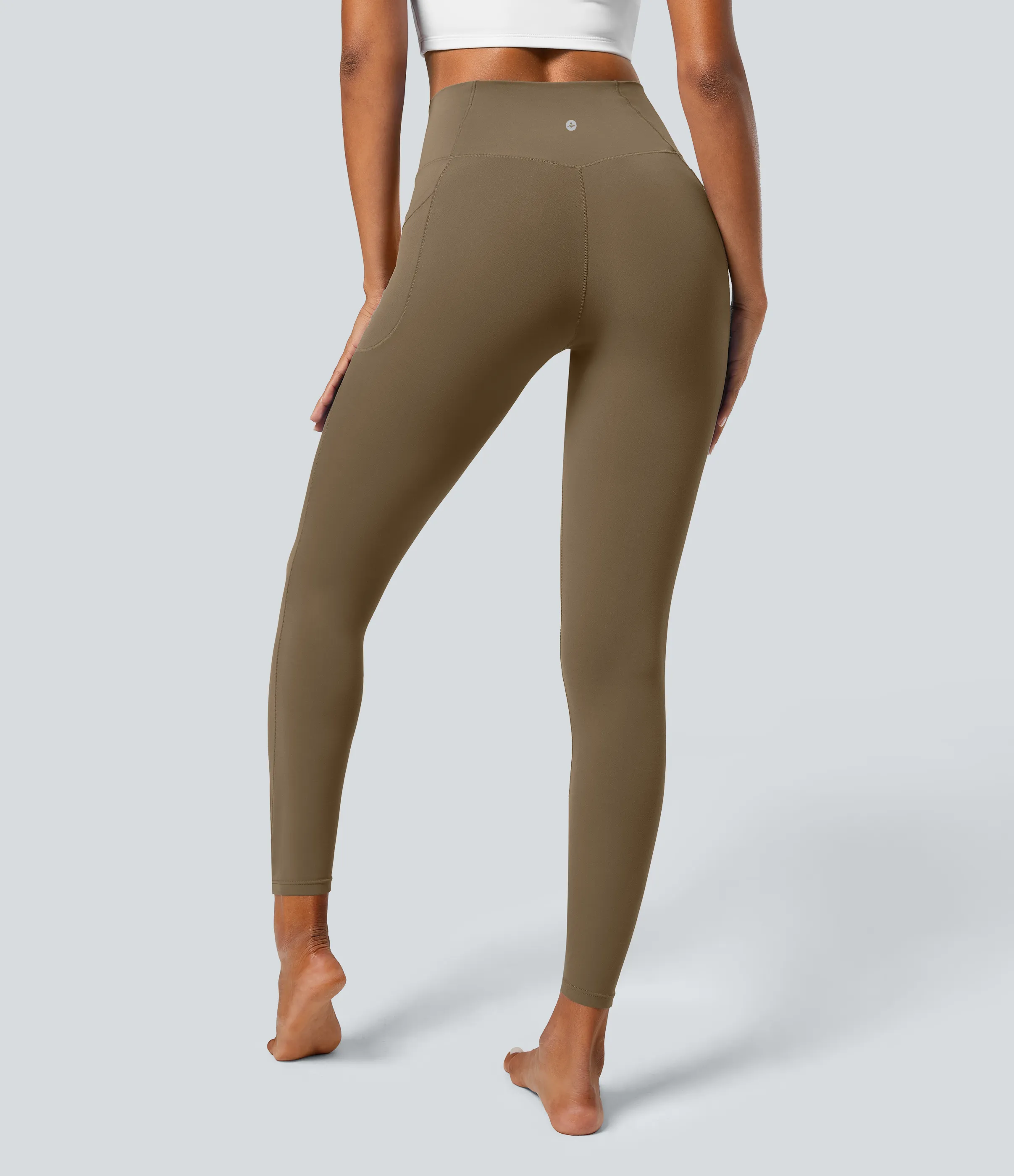 Halara Leggings Softlyzero™ liso bolsillo cruzado -UPF50+ - Chestnut Brown - S(7/8) sold by Halara product image thumbnail 3