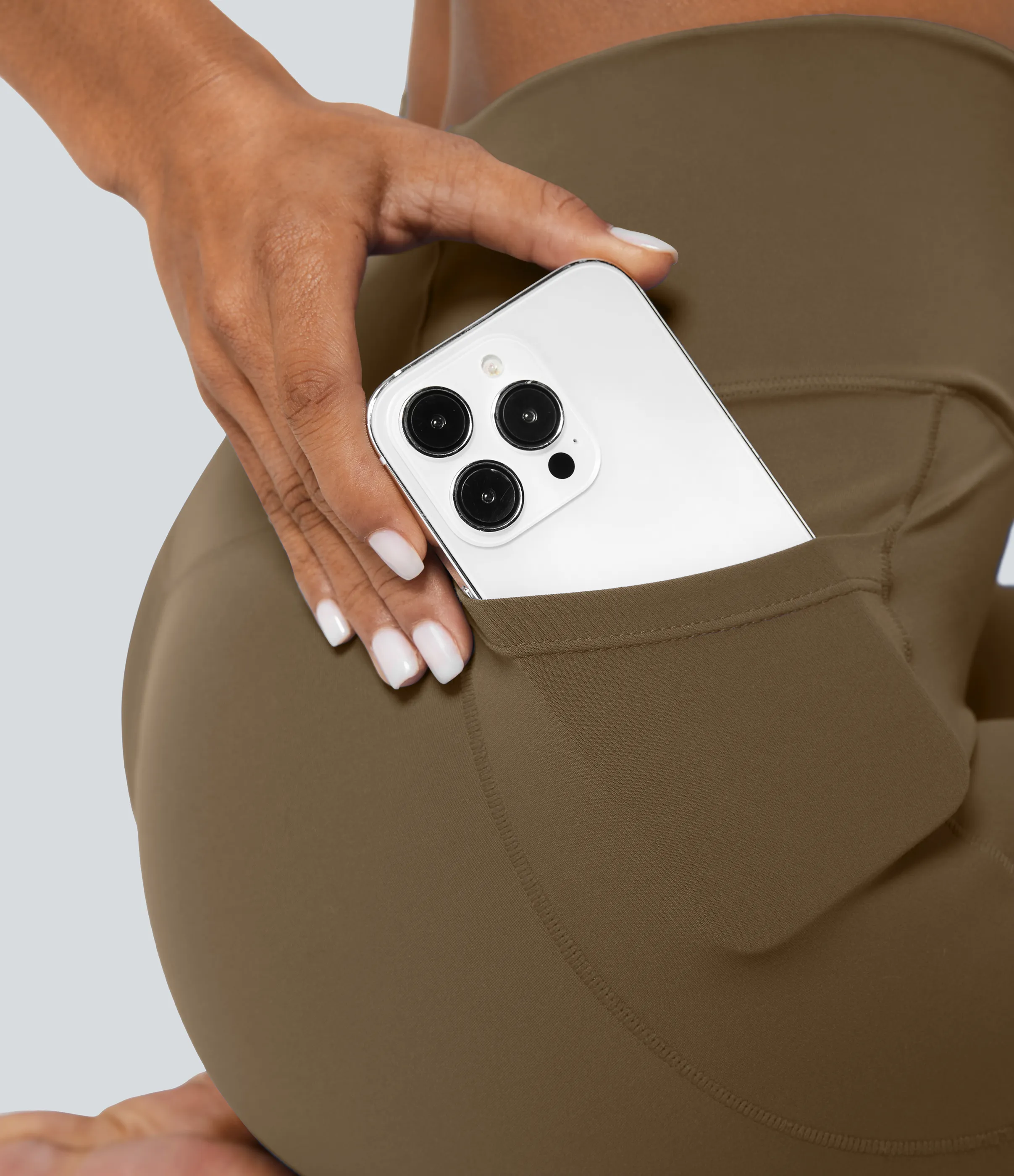 Halara Leggings Softlyzero™ liso bolsillo cruzado -UPF50+ - Chestnut Brown - S(7/8) sold by Halara product image thumbnail 5