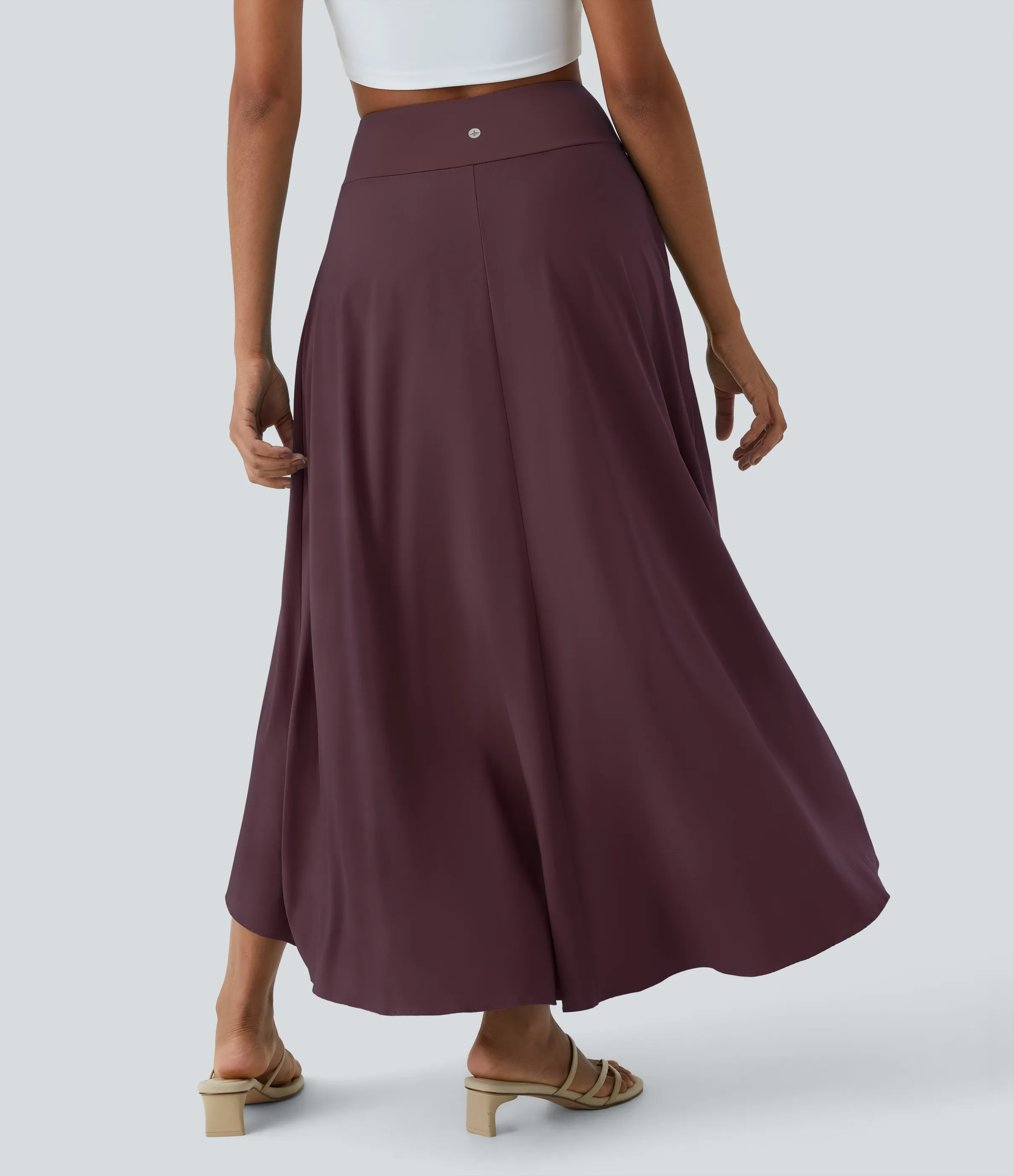 Halara Falda Breezeful™ larga regular tiro alto volante alto bajo 2 en 1 fluida secado rápido - Amaranth - XS(regular) sold by Halara product image thumbnail 3