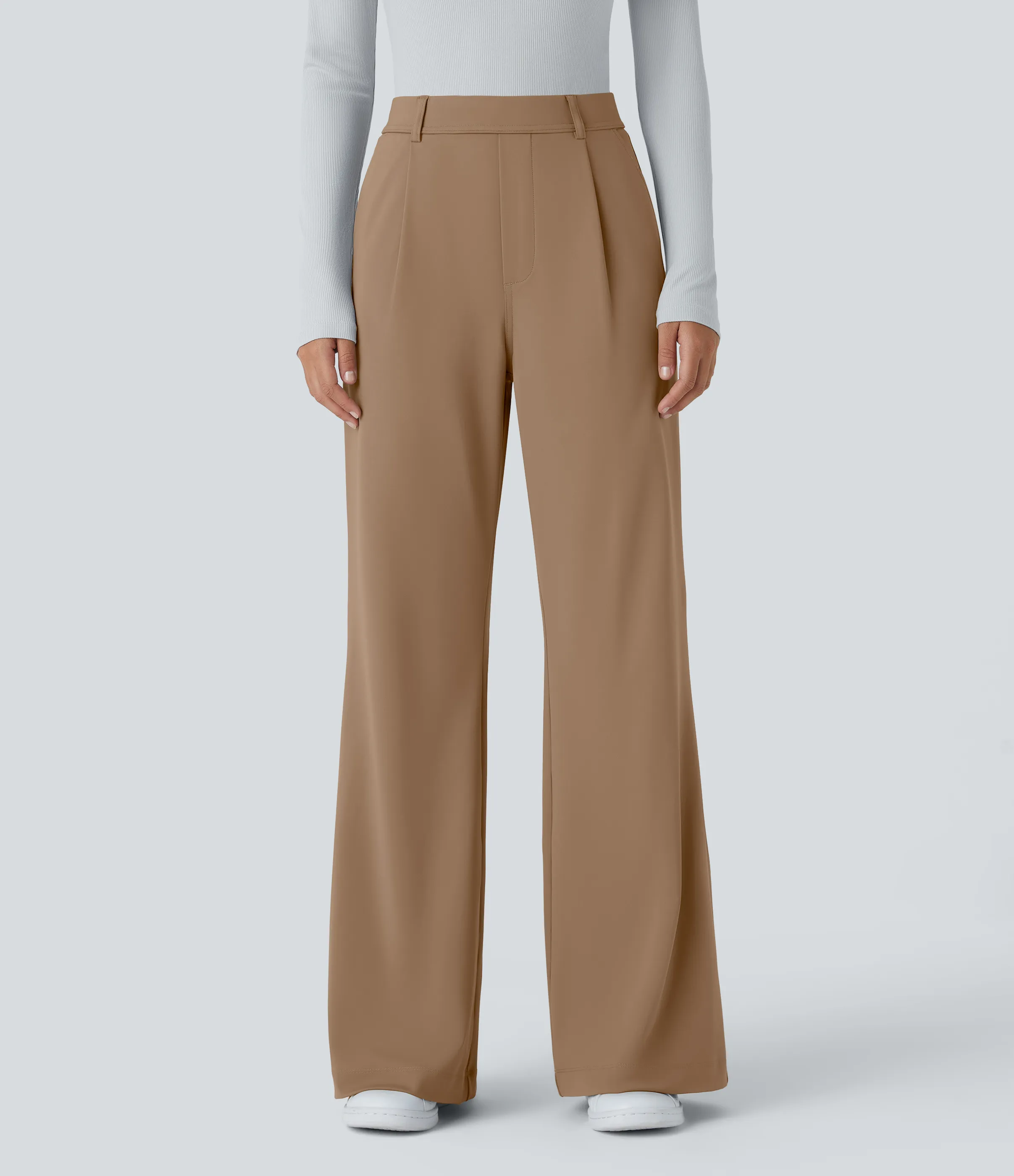 Halara Pantalón oficina acampanado bolsillo lateral tiro alto - Burro - M(tall) sold by Halara product image thumbnail 2