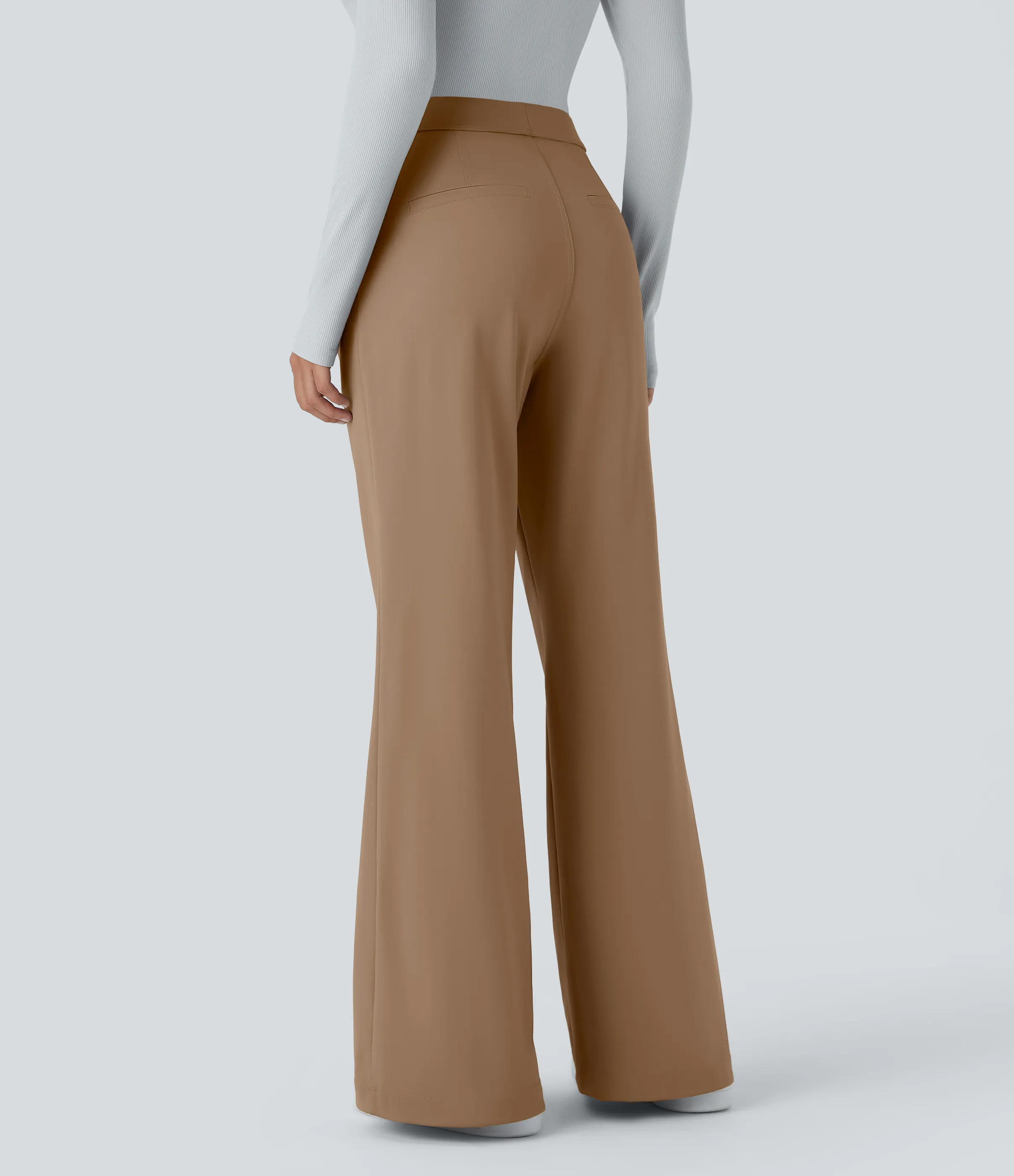 Halara Pantalón oficina acampanado bolsillo lateral tiro alto - Burro - M(tall) sold by Halara product image thumbnail 3