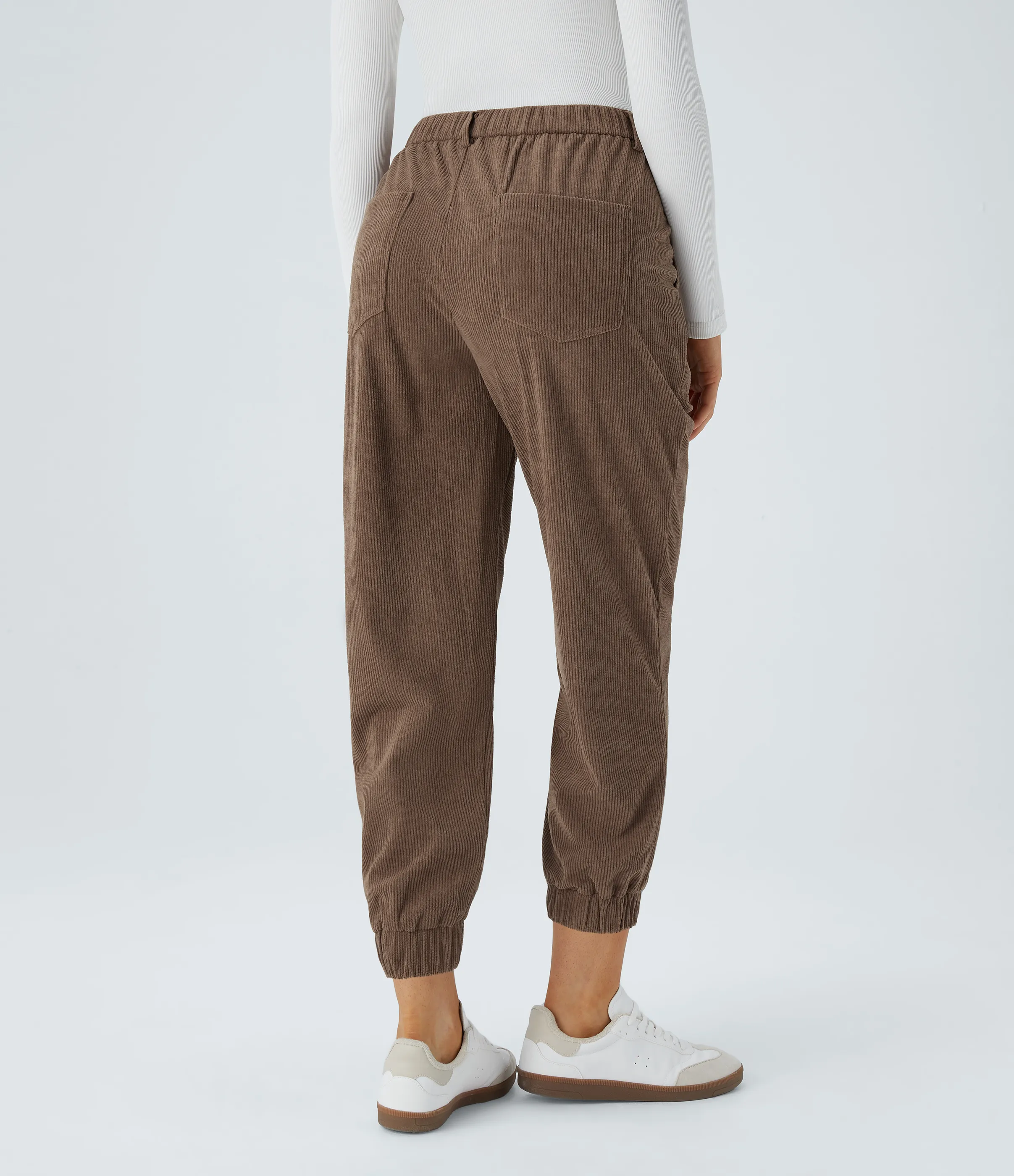 Halara Pantalón deportivo pana cremallera botón tiro medio múltiple bolsillo - Acorn - XL(petite) sold by Halara product image thumbnail 3